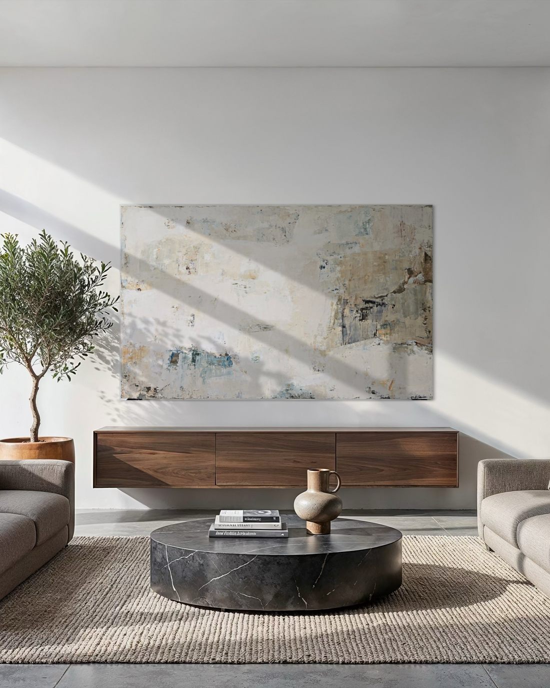 How big should art be on a large wall?