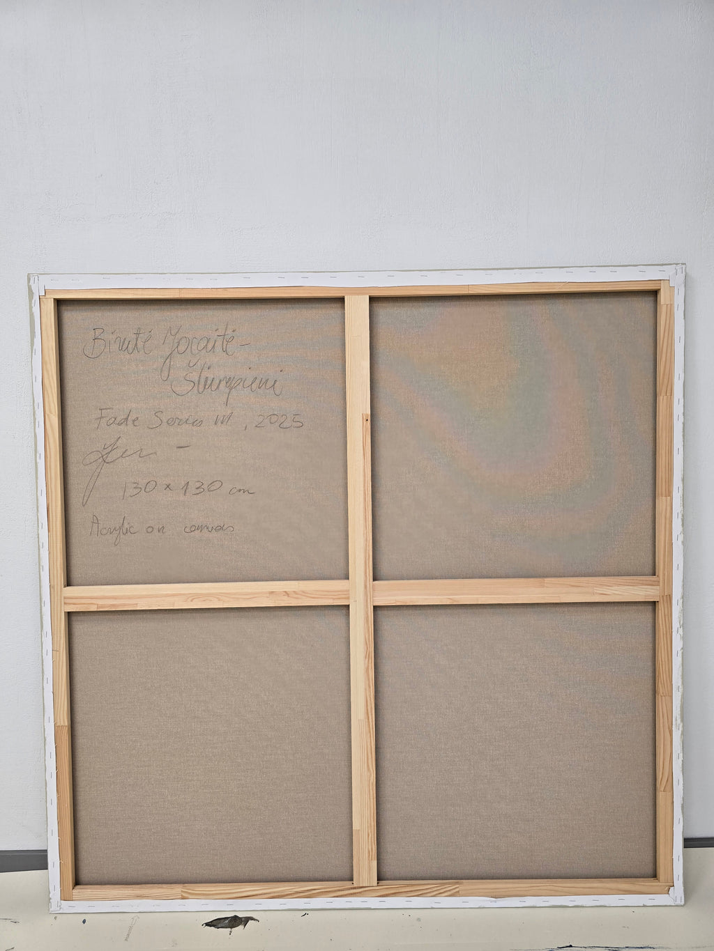 Didelis abstraktus paveikslas -„Fade Series III“. 130x130 cm