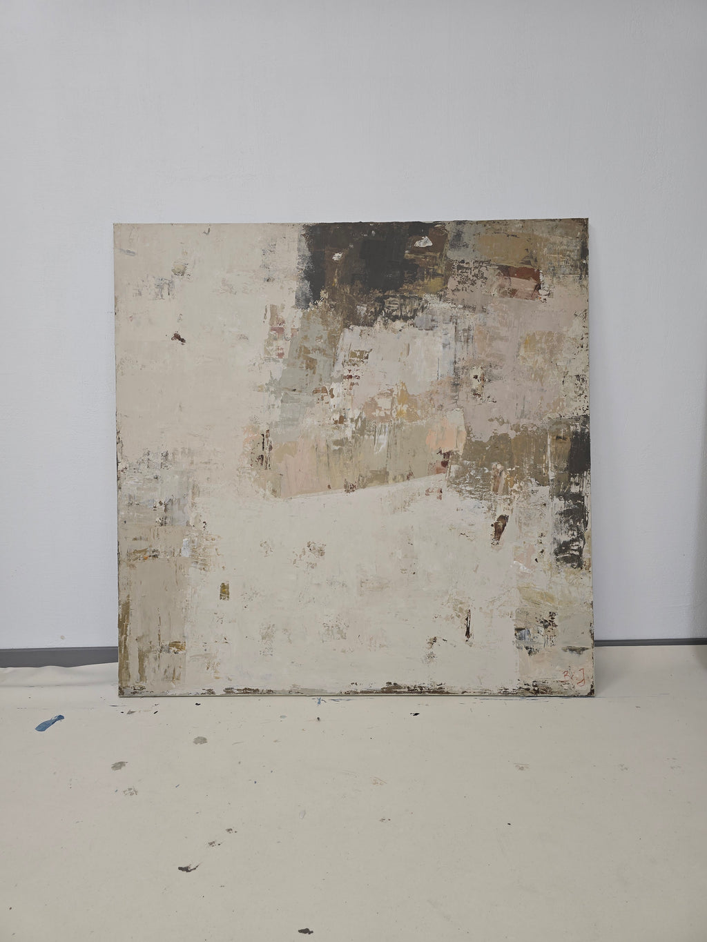 Didelis abstraktus paveikslas -„Fade Series III“. 130x130 cm