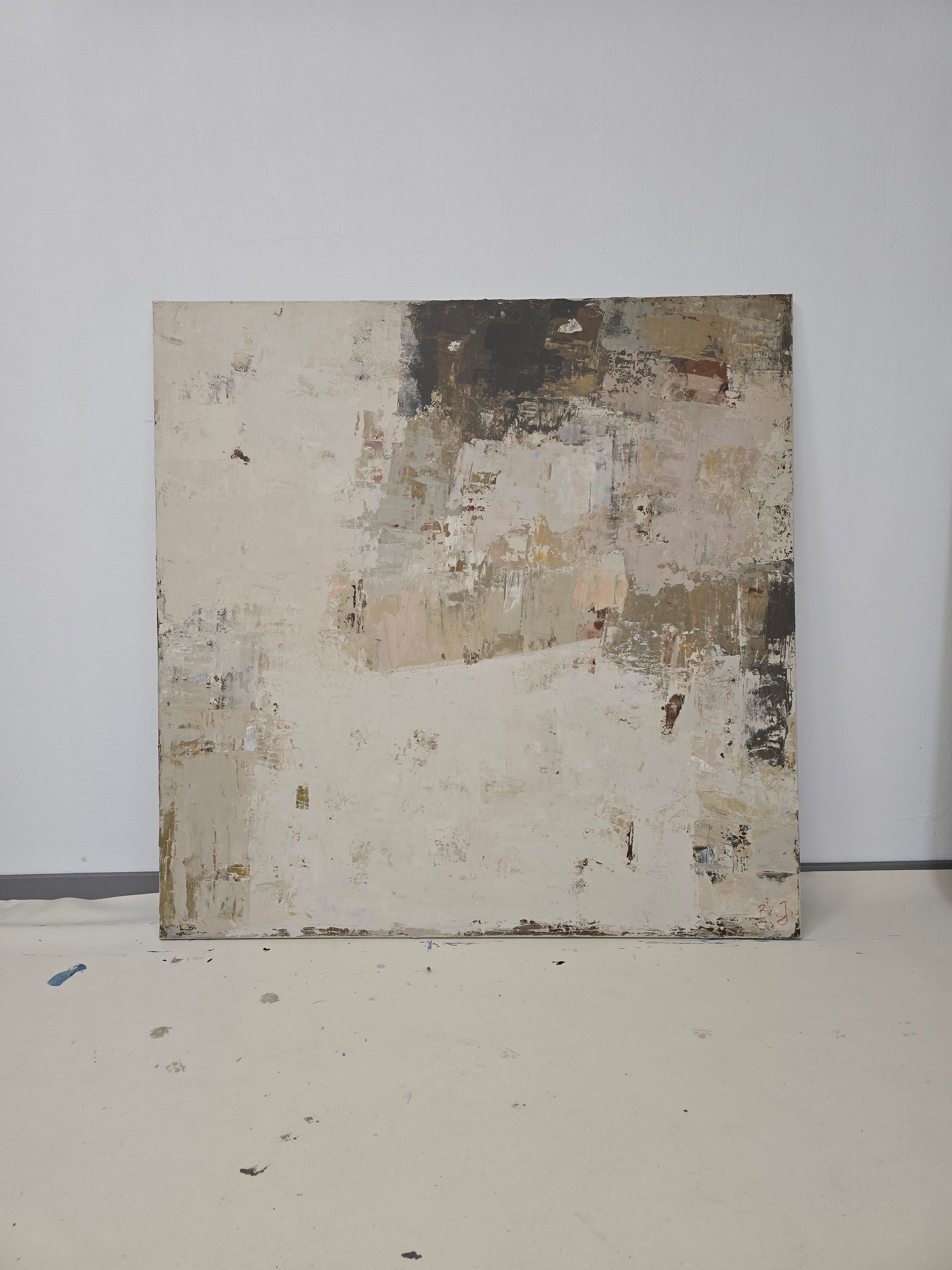 Didelis abstraktus paveikslas -„Fade Series III“. 130x130 cm