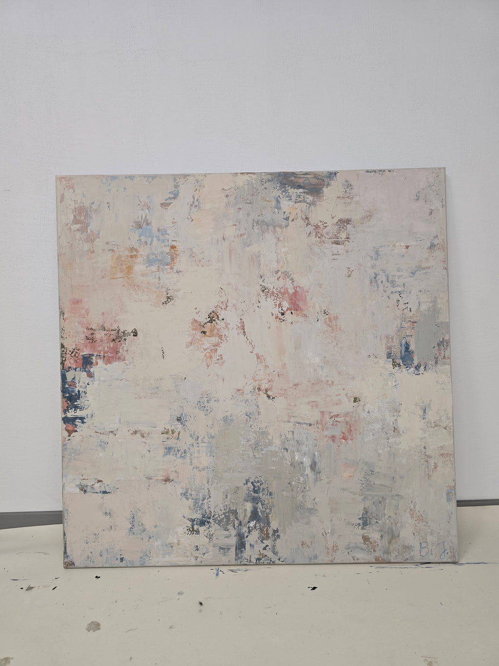 Abstract painting - Blossoms. 110x110 cm