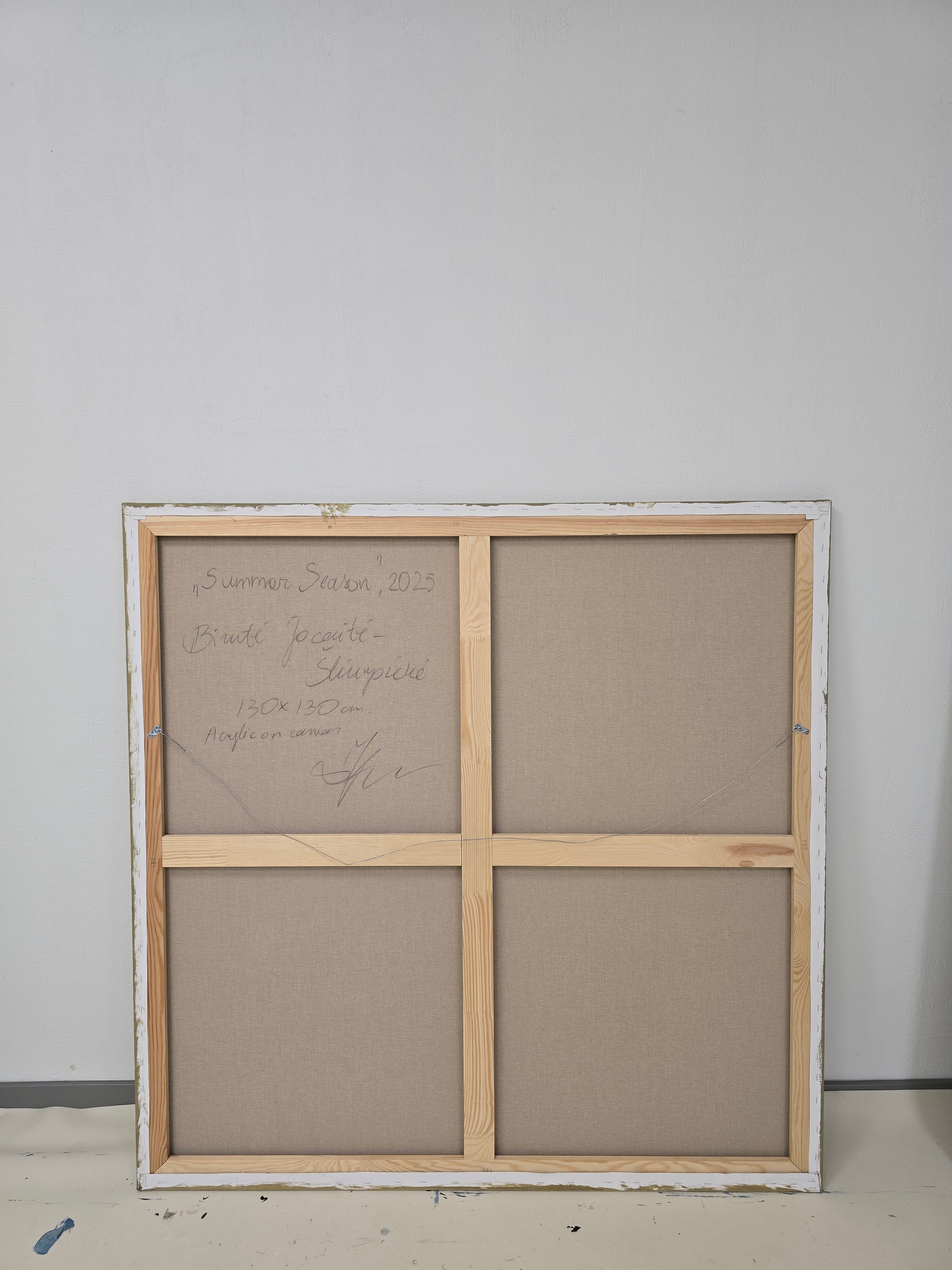 Didelis abstraktus paveikslas - „Summer Season“. 130×130 cm