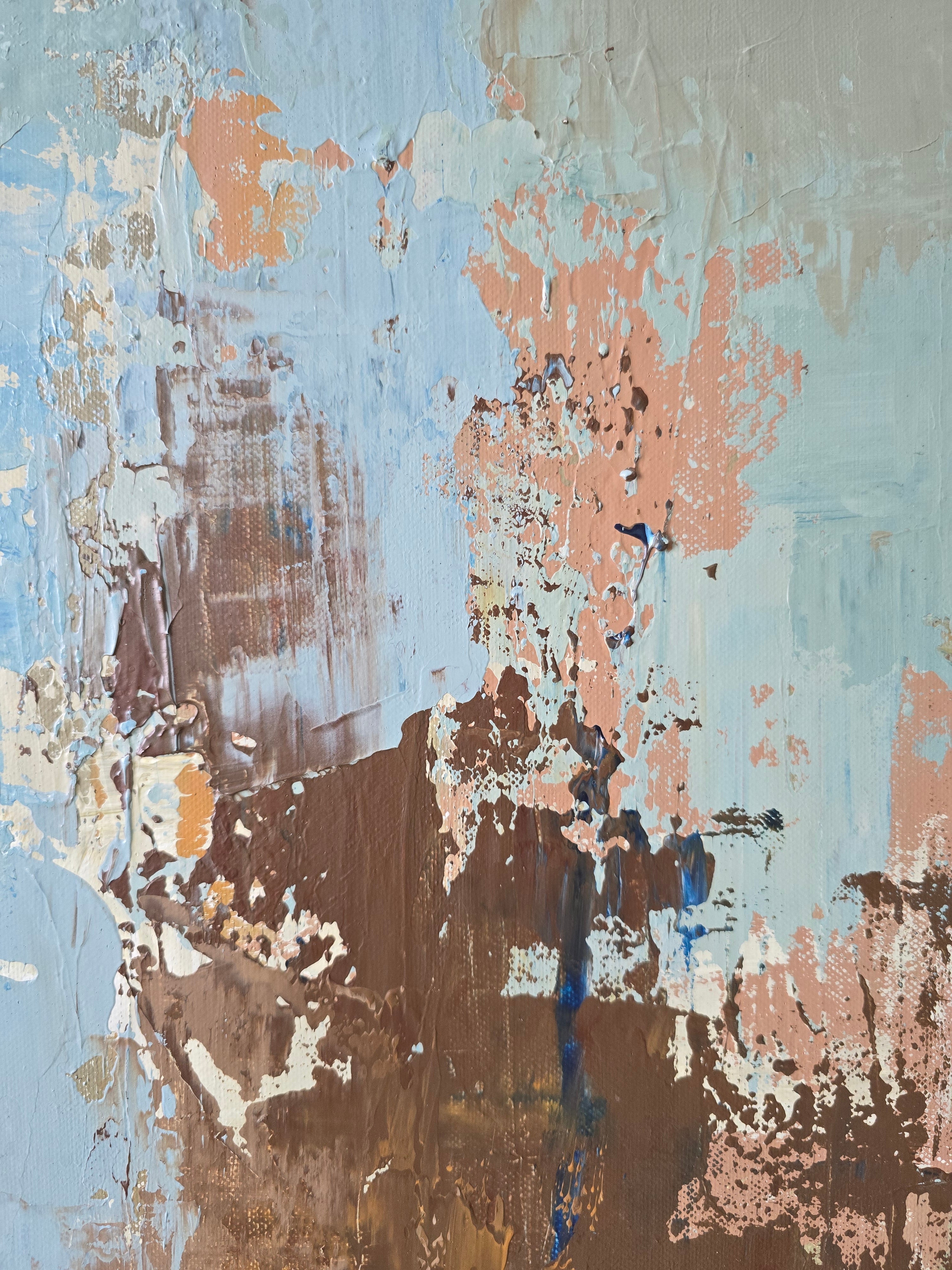 Abstraktus paveikslas -„Peaches in Season“. 100×70 cm