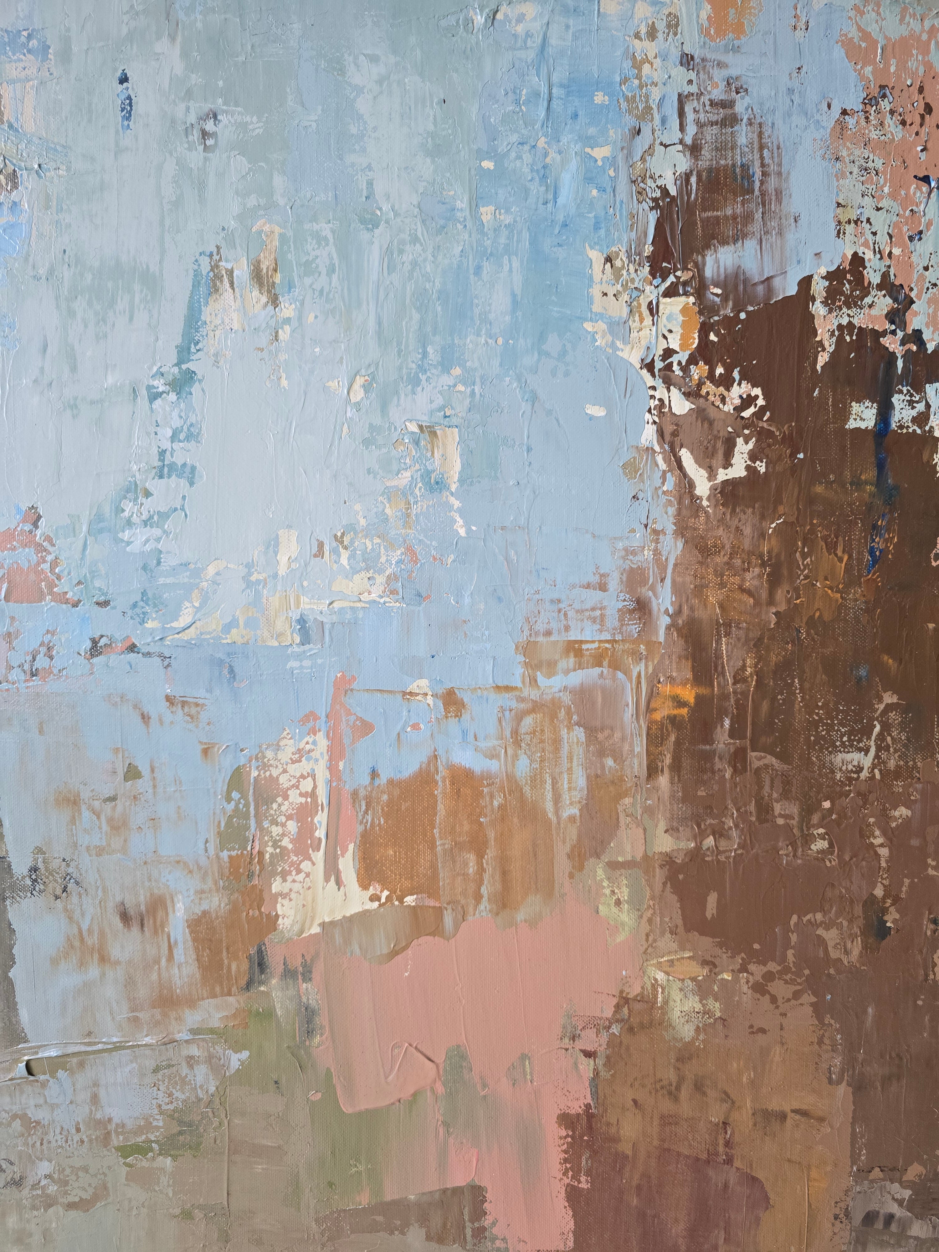 Abstraktus paveikslas -„Peaches in Season“. 100×70 cm