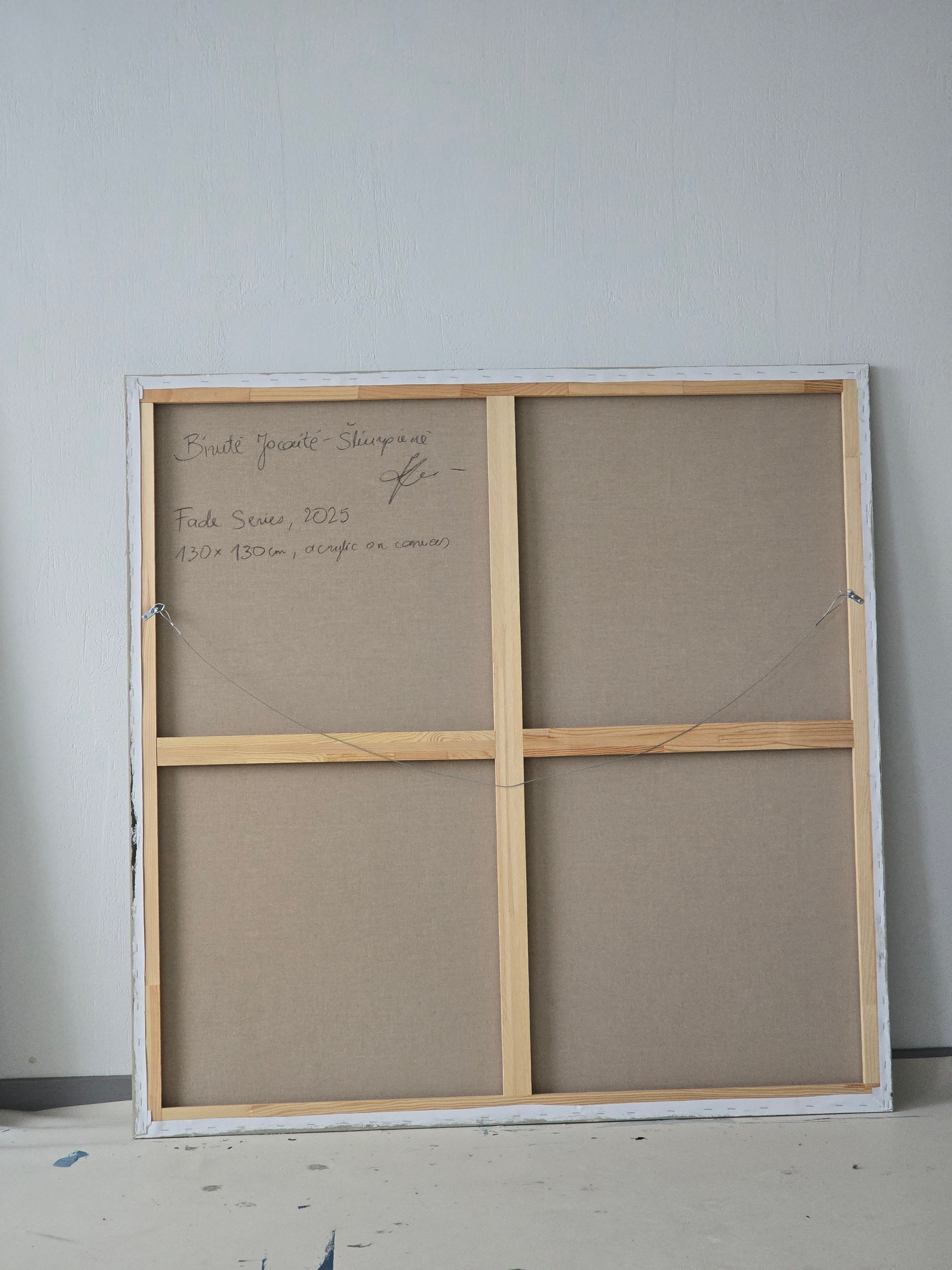 Abstraktus paveikslas „Fade I“. 130×130 cm