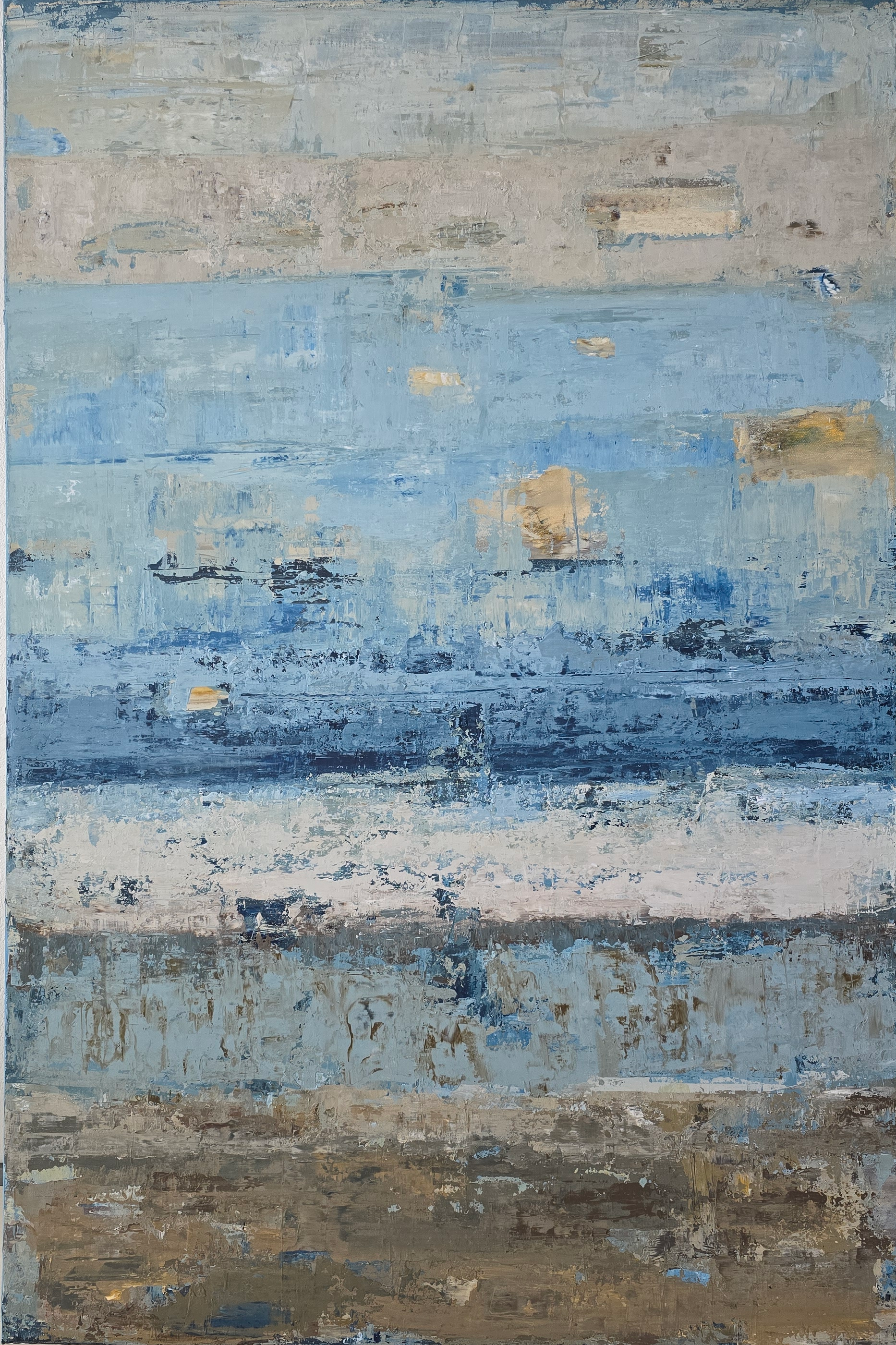 Didelis abstraktus paveikslas - „Endless Sea Series“. 150×100 cm