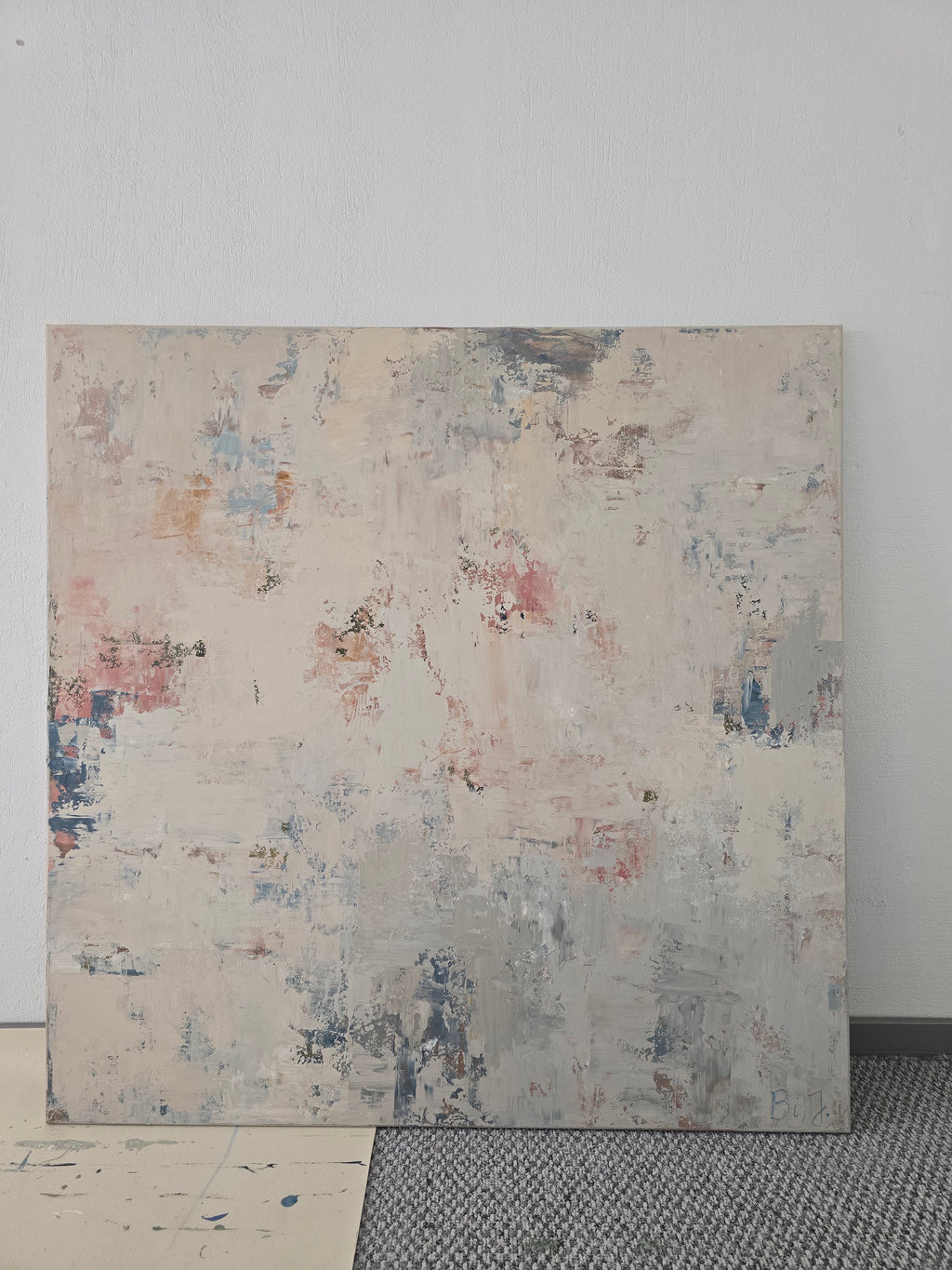 Abstract painting - Blossoms. 110x110 cm