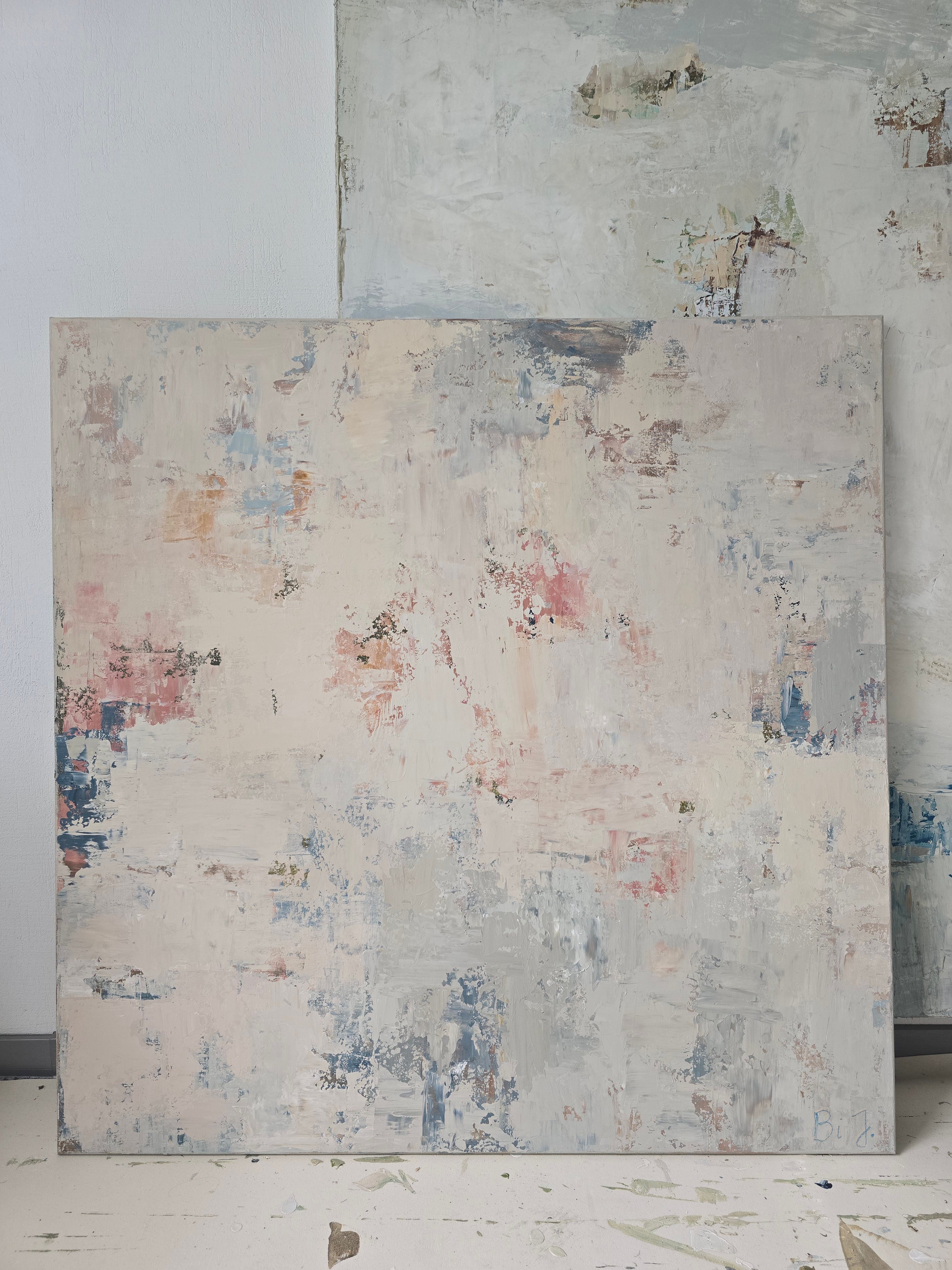 Abstract painting - Blossoms. 110x110 cm