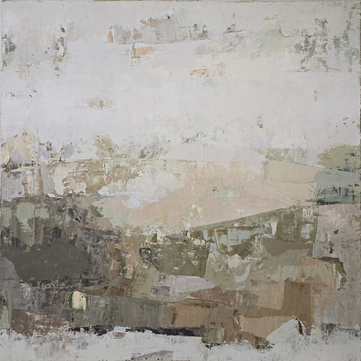 Original Abstract Painting - Autumn Furrows. 90x90 cm