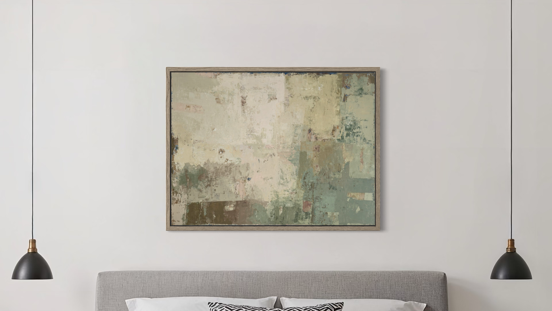 Textured abstract painting on canvas from the SPRING series by Birute Studio - light earthy tones for modern interior decor.