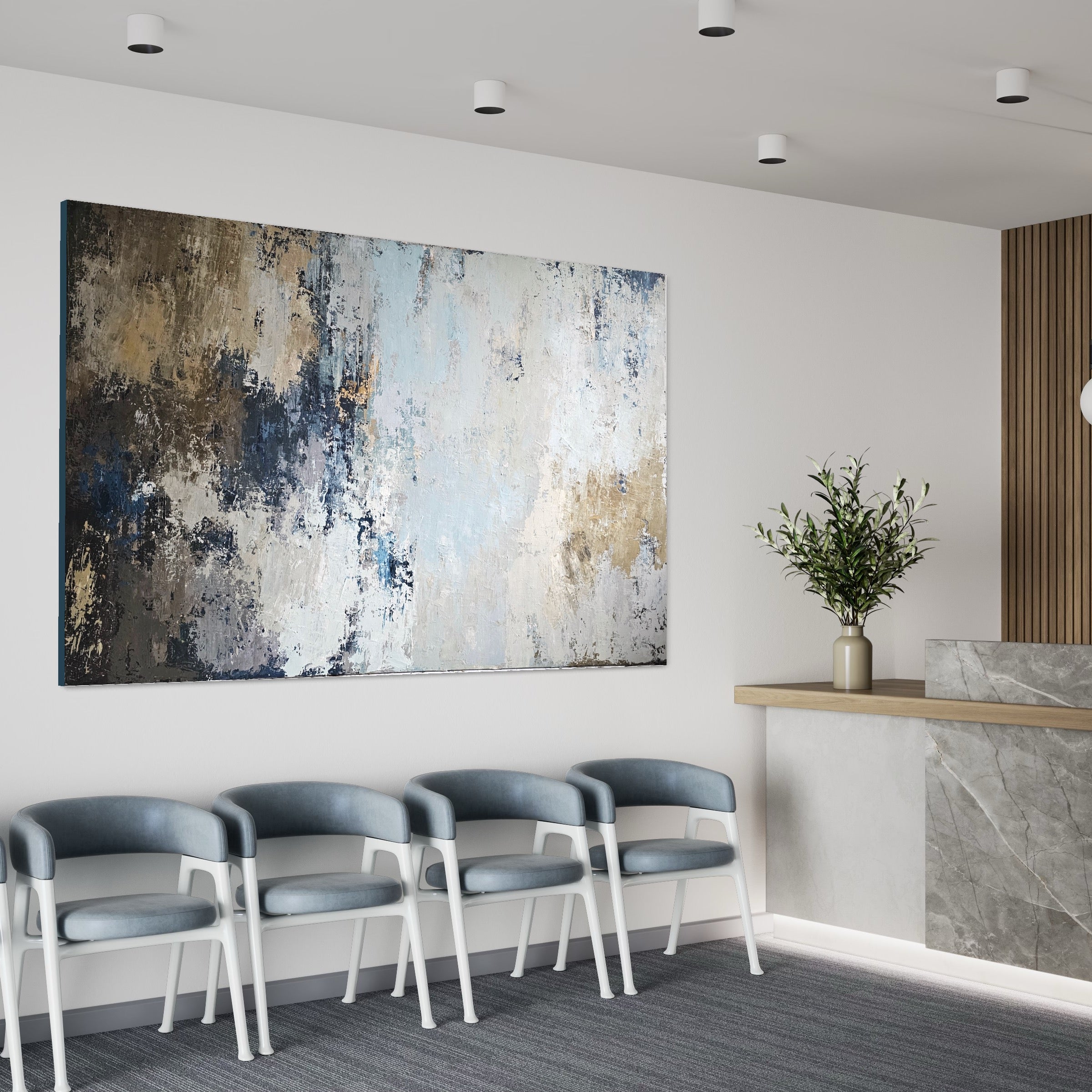 Didelis abstraktus paveikslas - „Costa Del Sol“. 250x150 cm