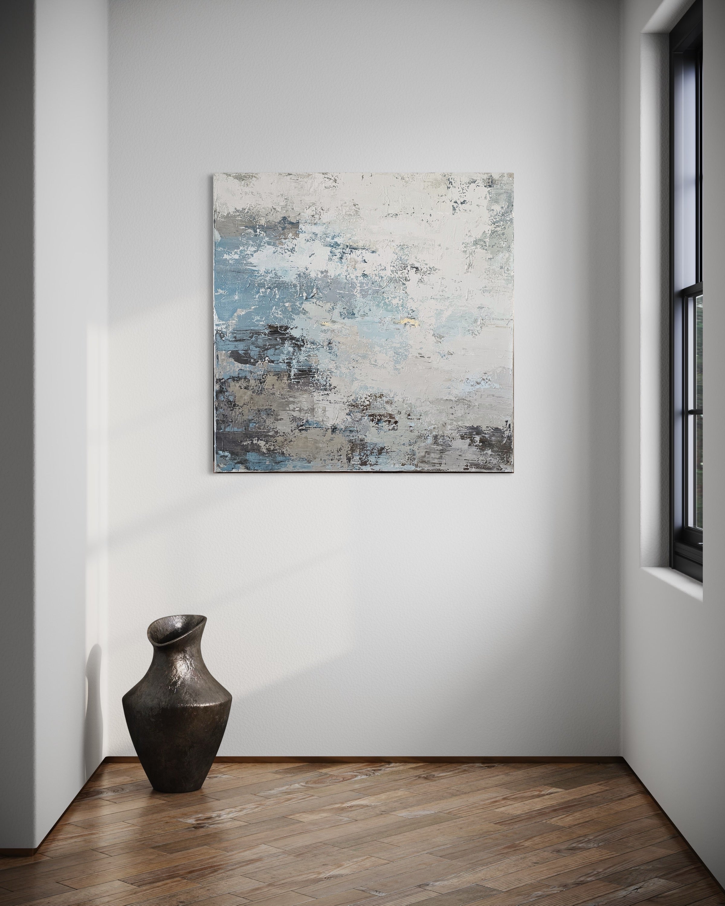 Abstraktus paveikslas -„Thunderstorm“. 110×110 cm