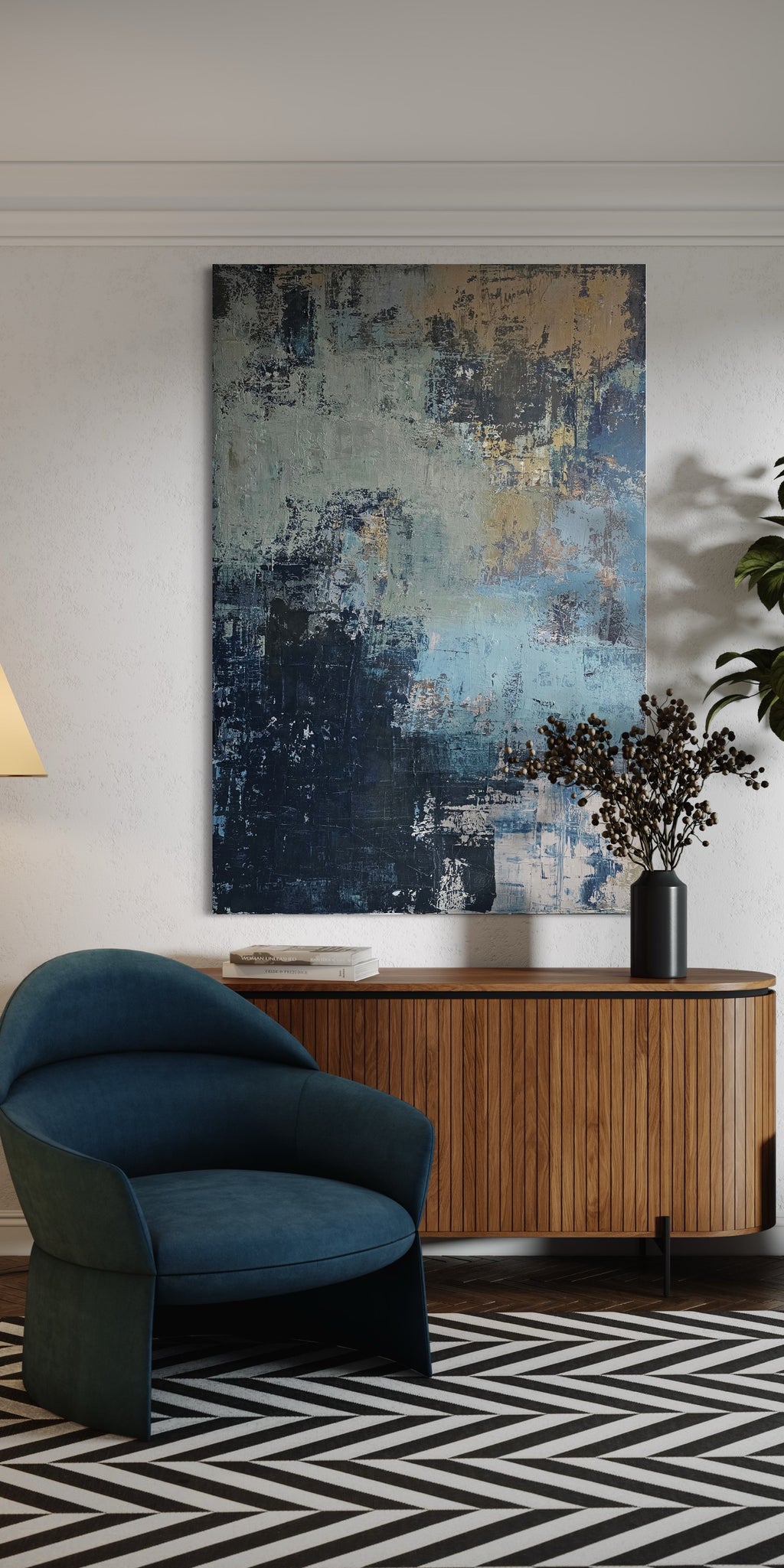 Didelis abstraktus paveikslas „Planet Earth“ 180×120 cm