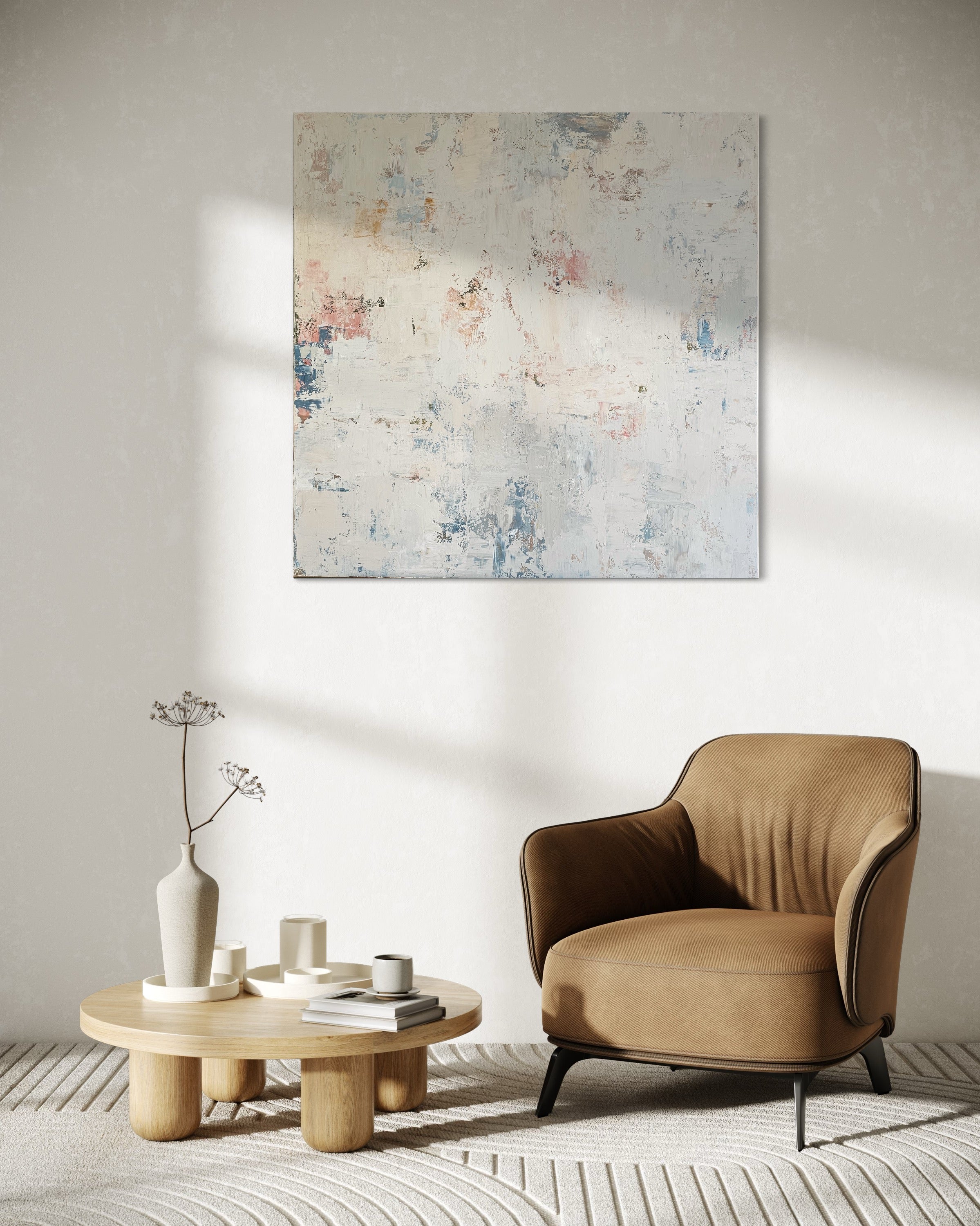 Abstract painting - Blossoms. 110x110 cm