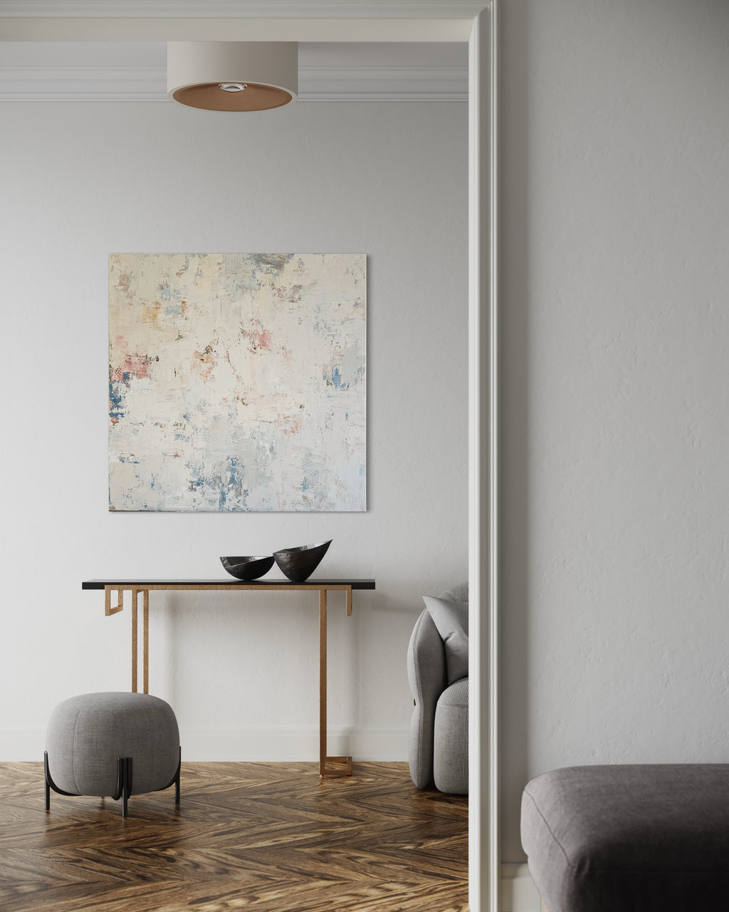 Abstract painting - Blossoms. 110x110 cm