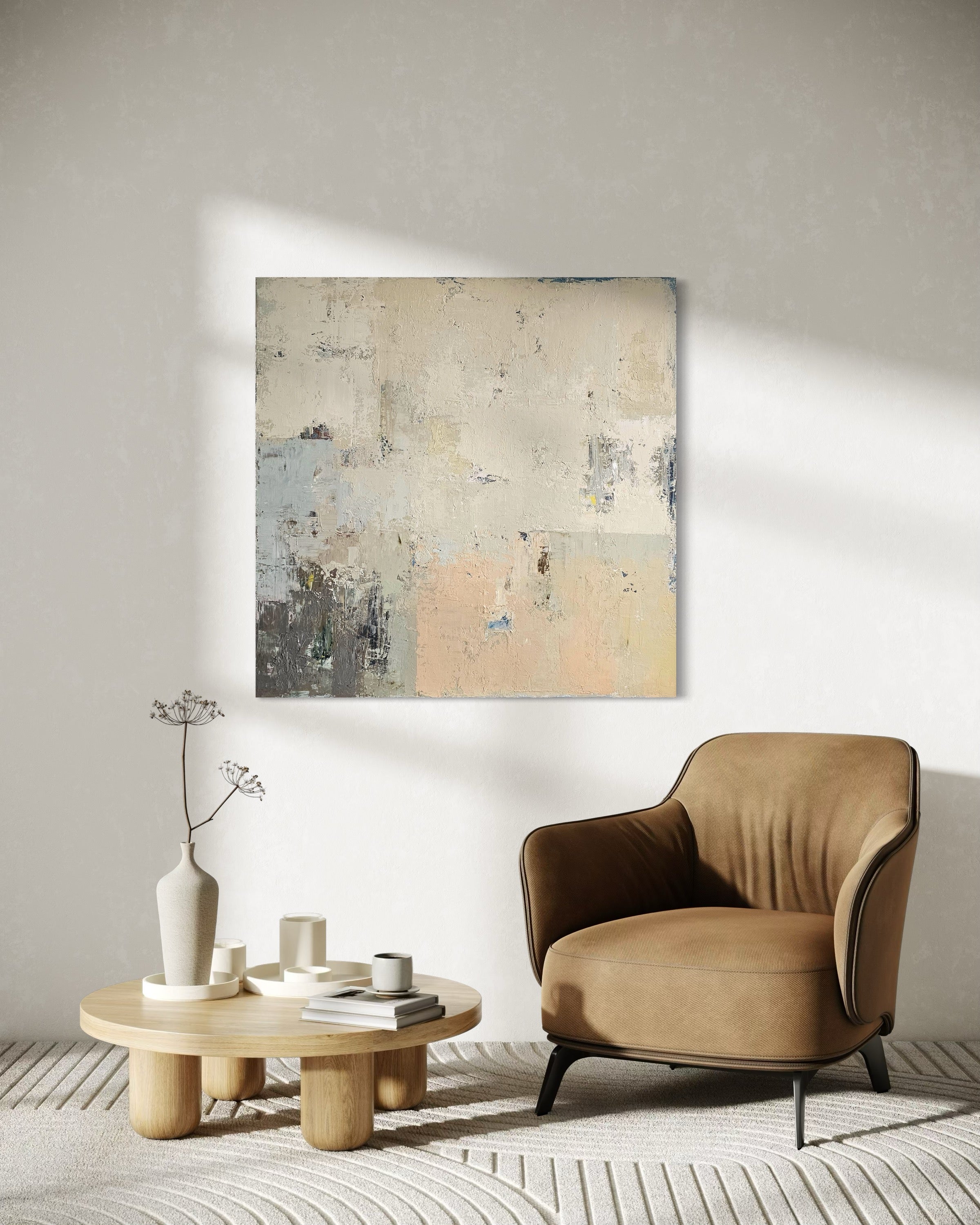 large abstract neutral wall art modern interior BIRUTE STUDIO
