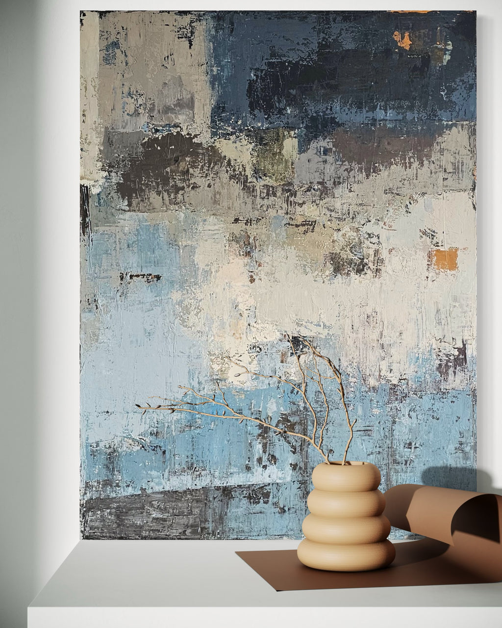 large abstract neutral wall art modern interior BIRUTE STUDIO