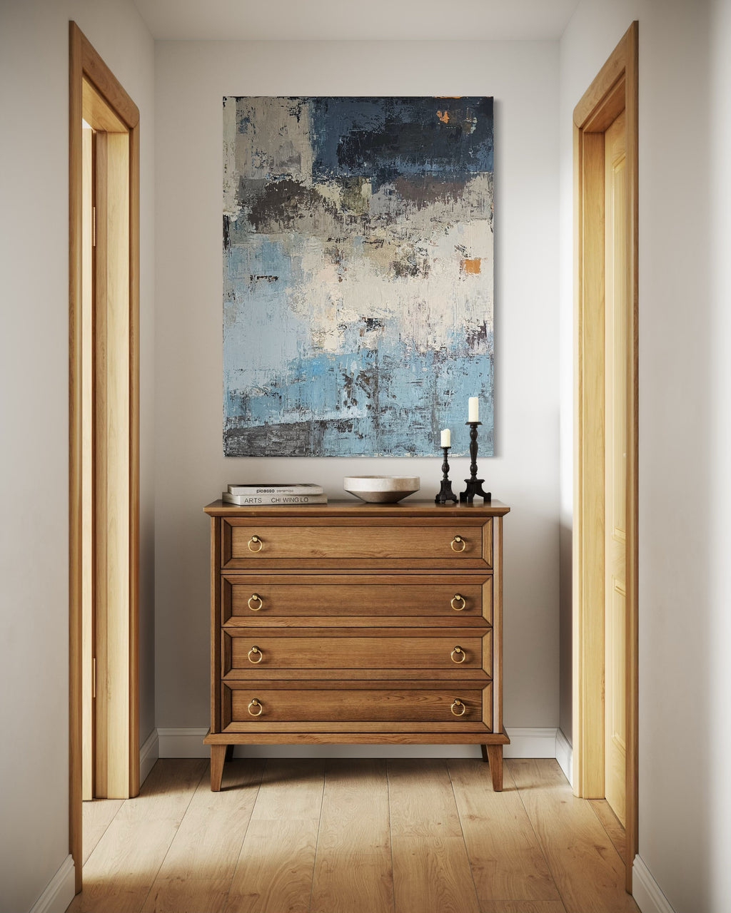 large abstract neutral wall art modern interior BIRUTE STUDIO