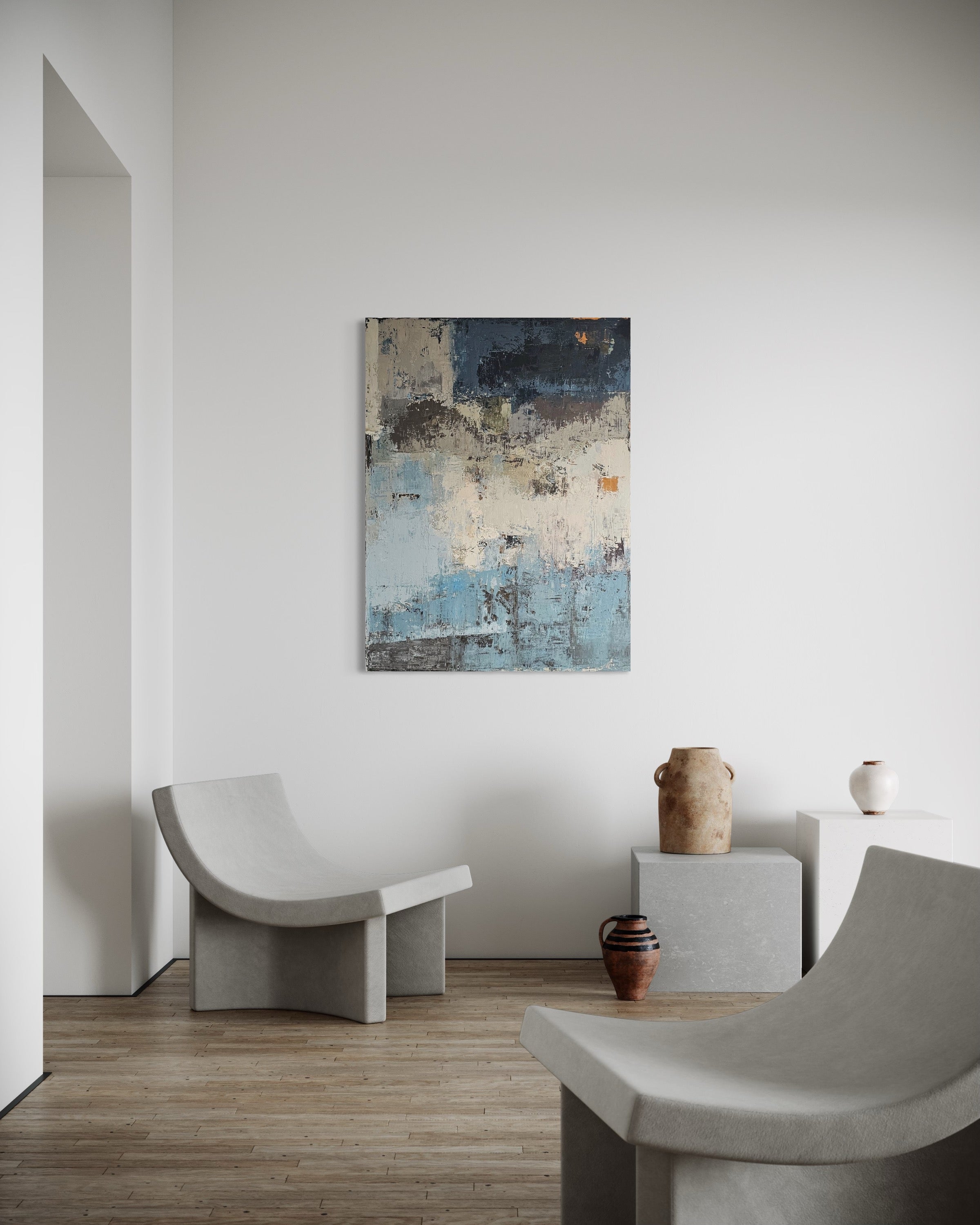 textured abstract painting contemporary decor BIRUTE STUDIO