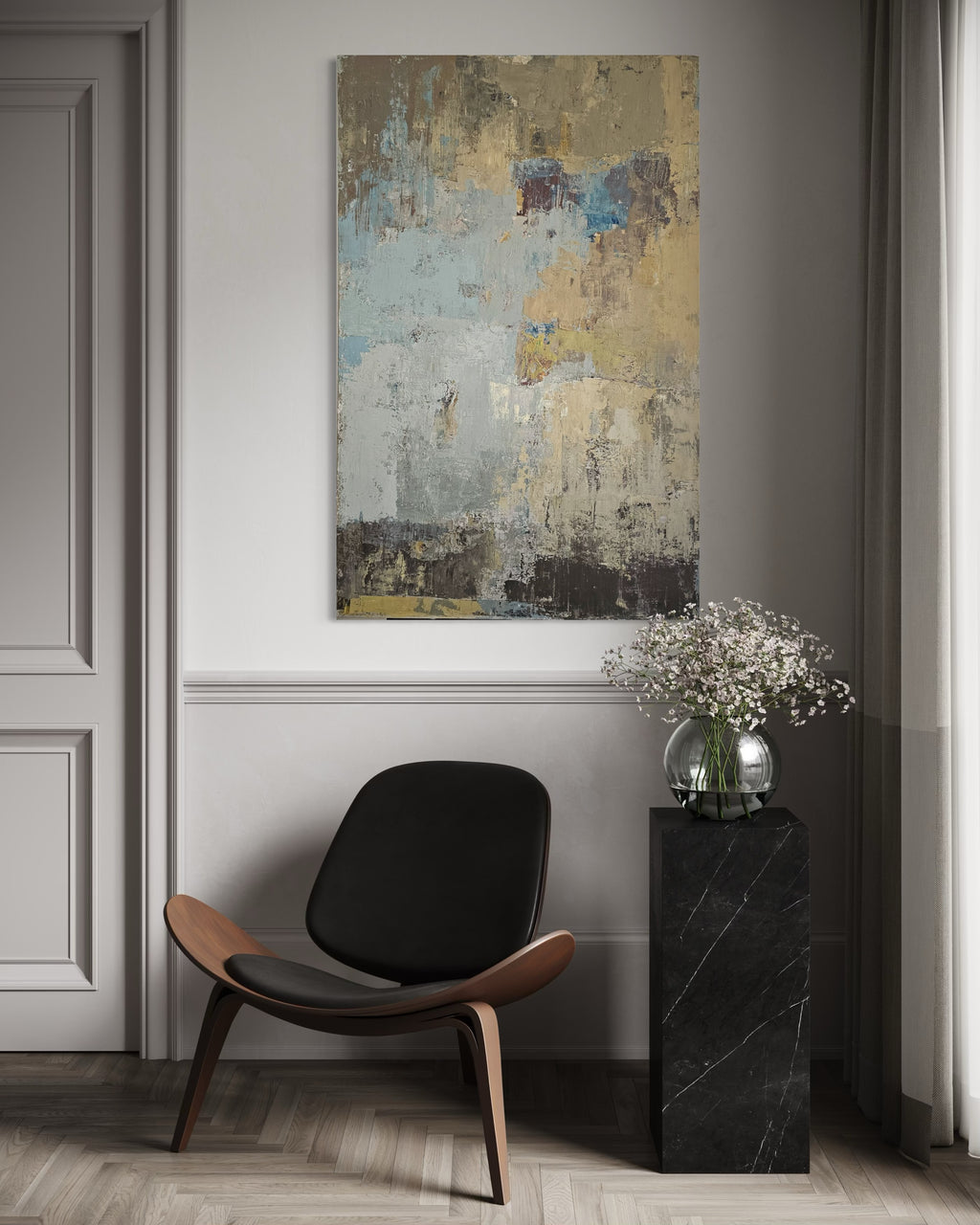 textured abstract painting contemporary decor BIRUTE STUDIO