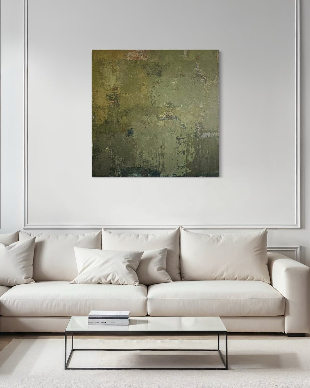 Abstraktus paveikslas -„Living in Tropics. Ubud“. 110x110 cm