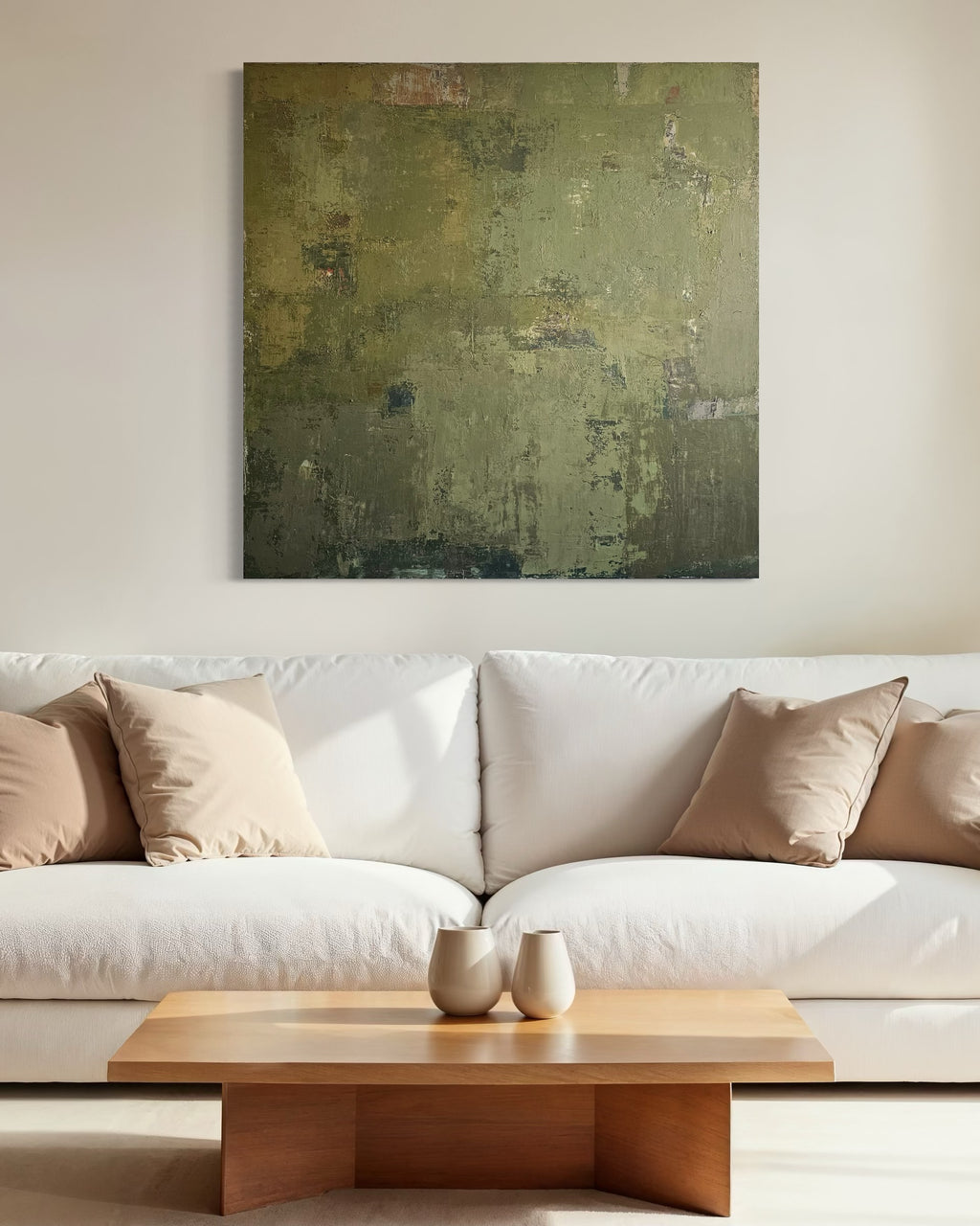 Abstraktus paveikslas -„Living in Tropics. Ubud“. 110x110 cm