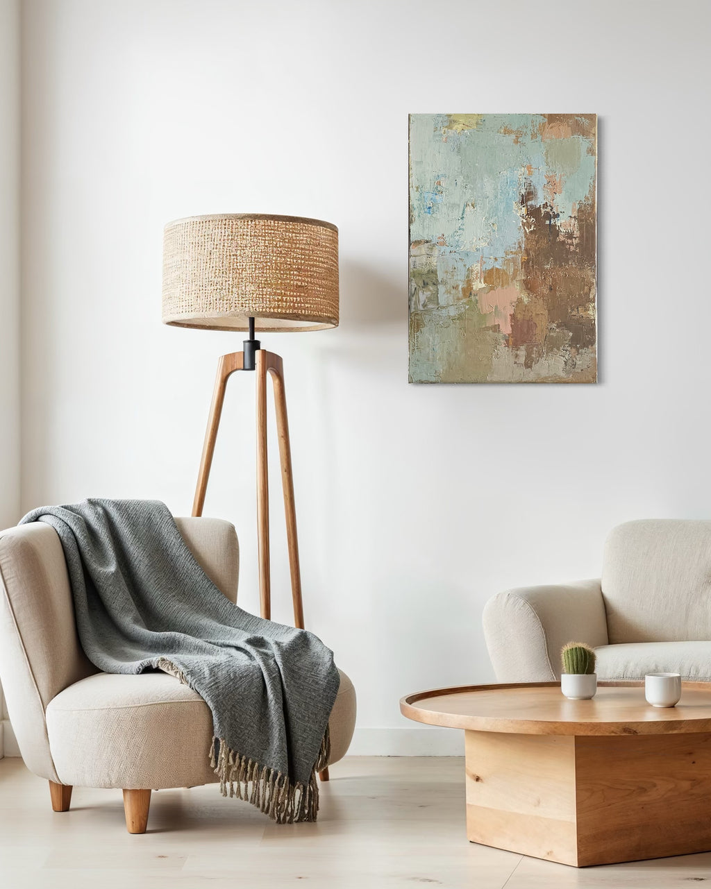 Abstraktus paveikslas -„Peaches in Season“. 100×70 cm