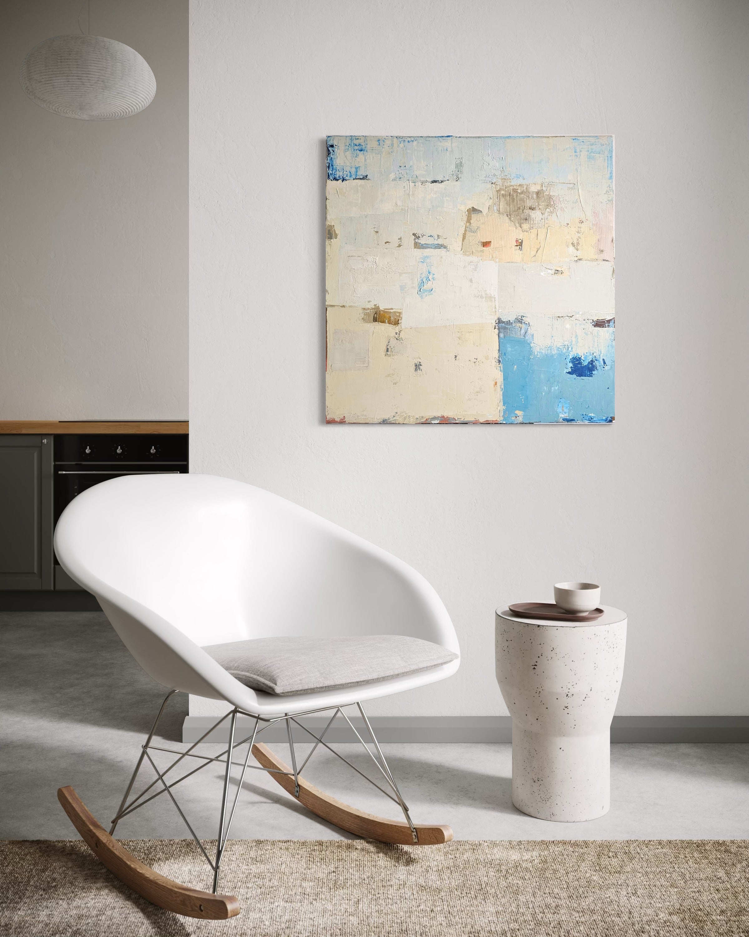 large abstract neutral wall art modern interior BIRUTE STUDIO