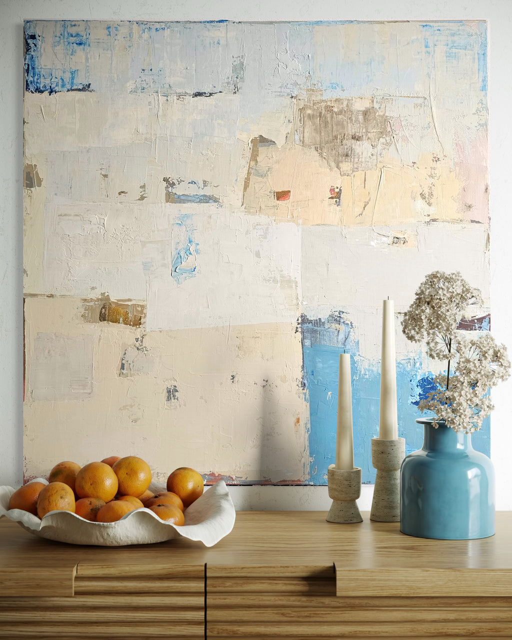 large abstract neutral wall art modern interior BIRUTE STUDIO