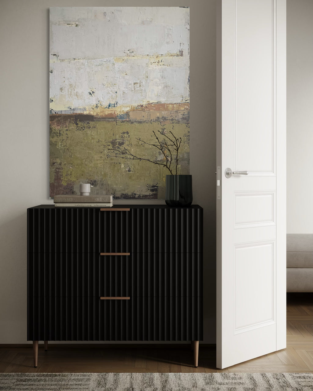 large abstract neutral wall art modern interior BIRUTE STUDIO