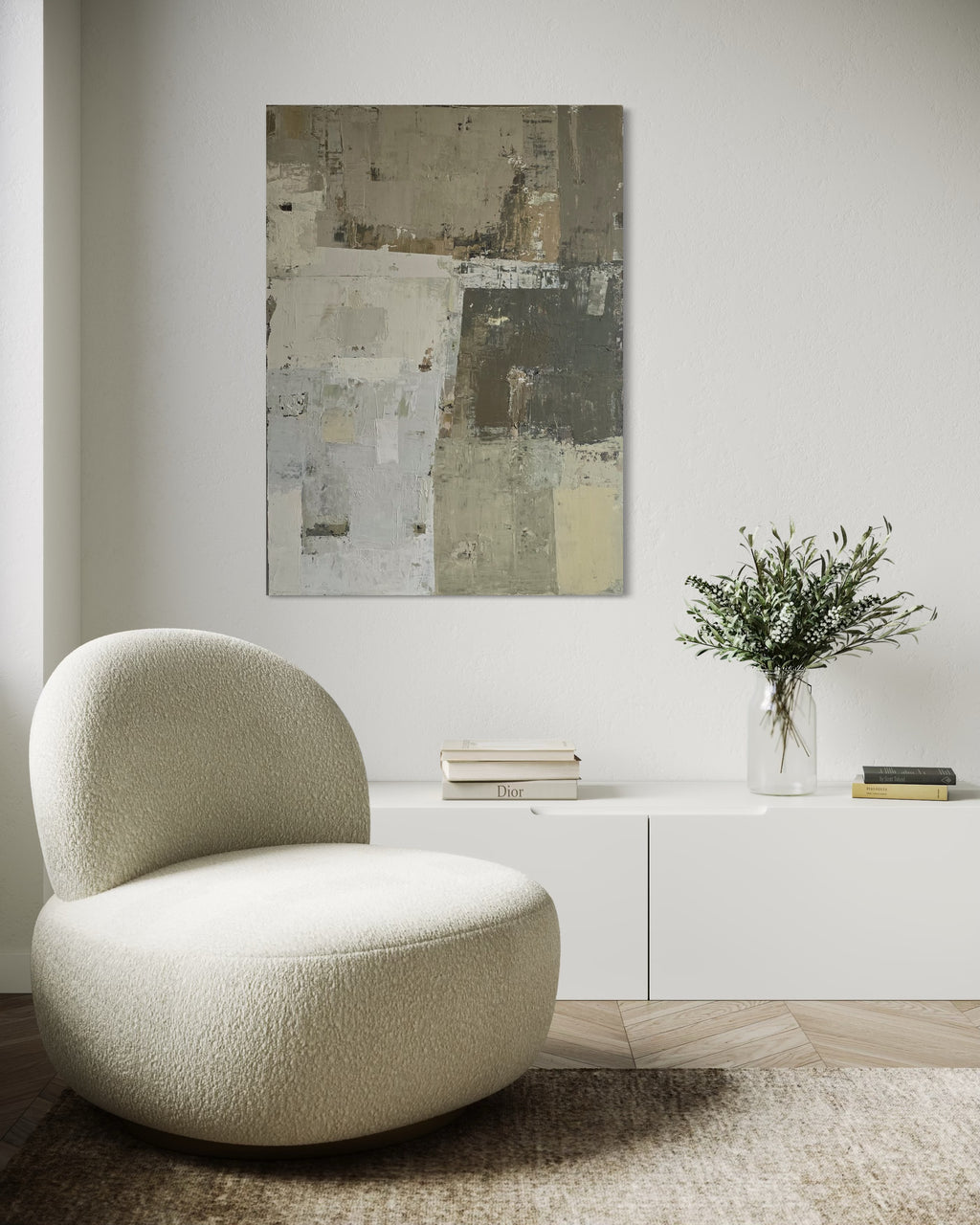 textured abstract painting contemporary decor BIRUTE STUDIO