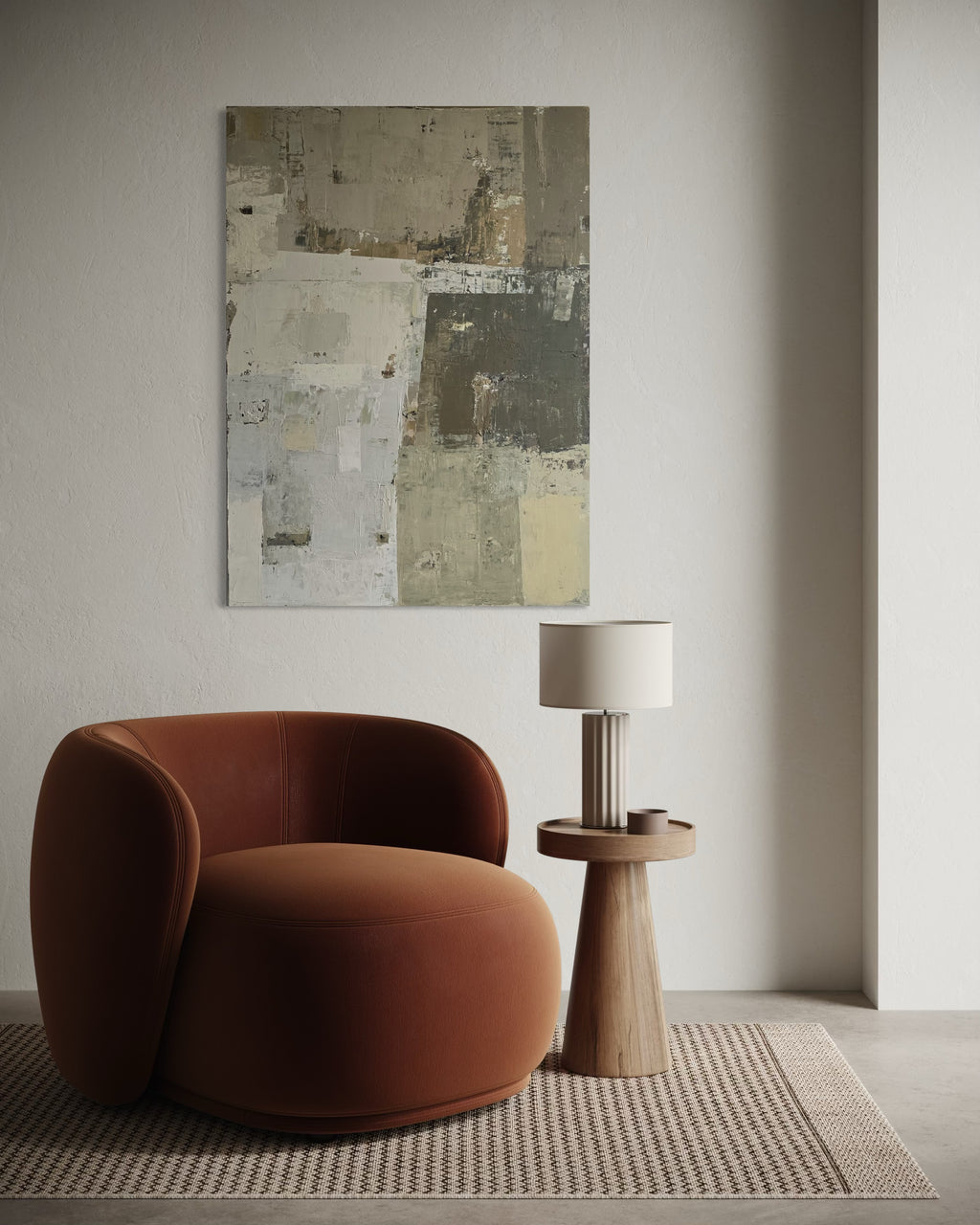 large abstract neutral wall art modern interior BIRUTE STUDIO