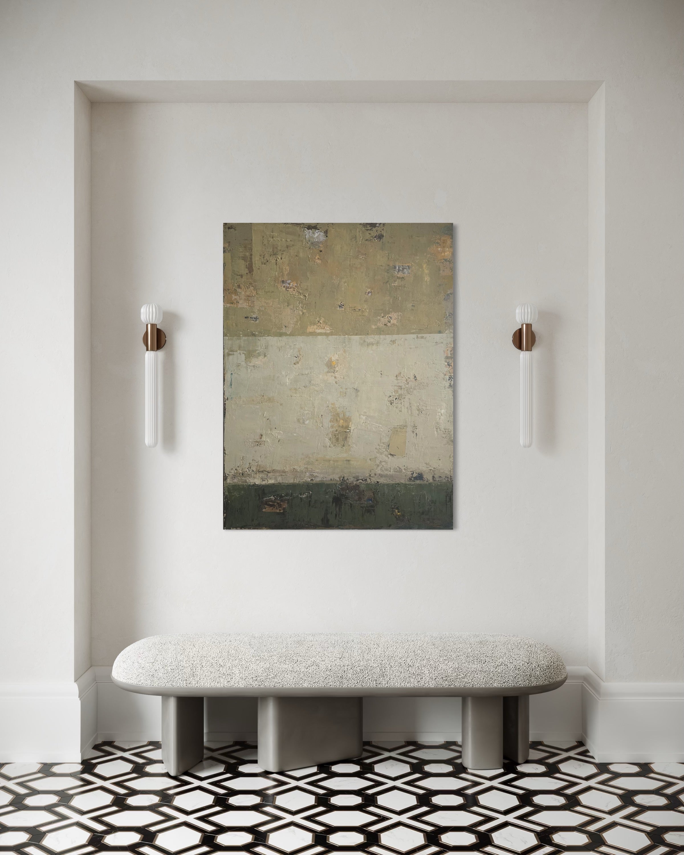 large abstract neutral wall art modern interior BIRUTE STUDIO