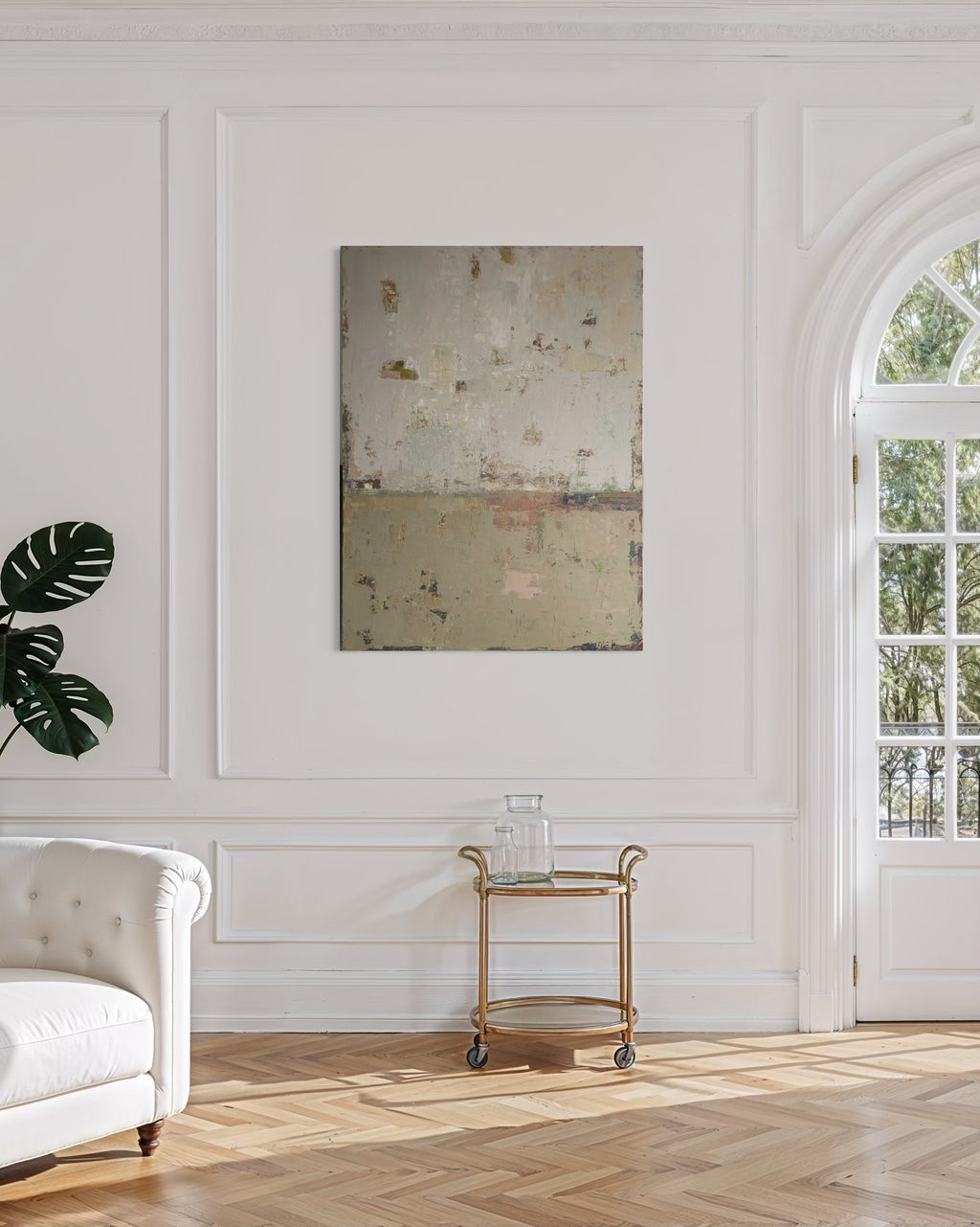 Abstraktus paveikslas -„Fog over Foliage“ 120x90cm