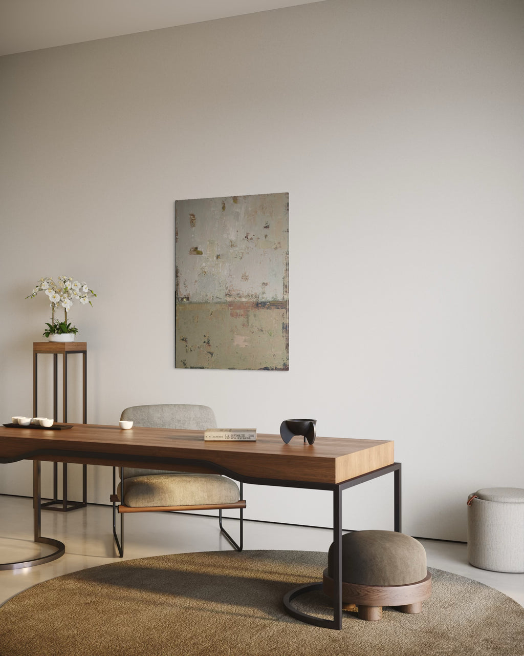 Abstraktus paveikslas -„Fog over Foliage“ 120x90cm