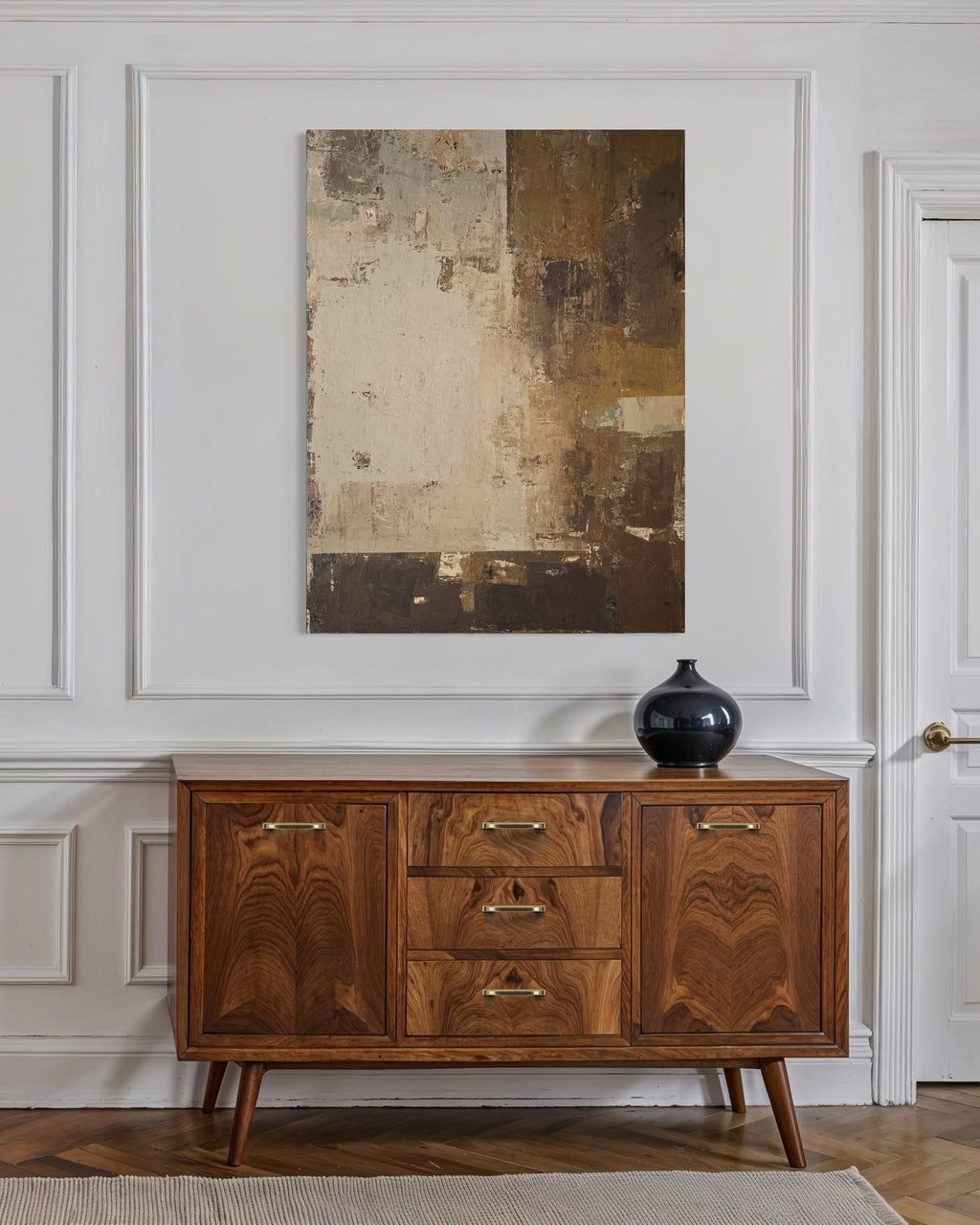 large abstract neutral wall art modern interior BIRUTE STUDIO