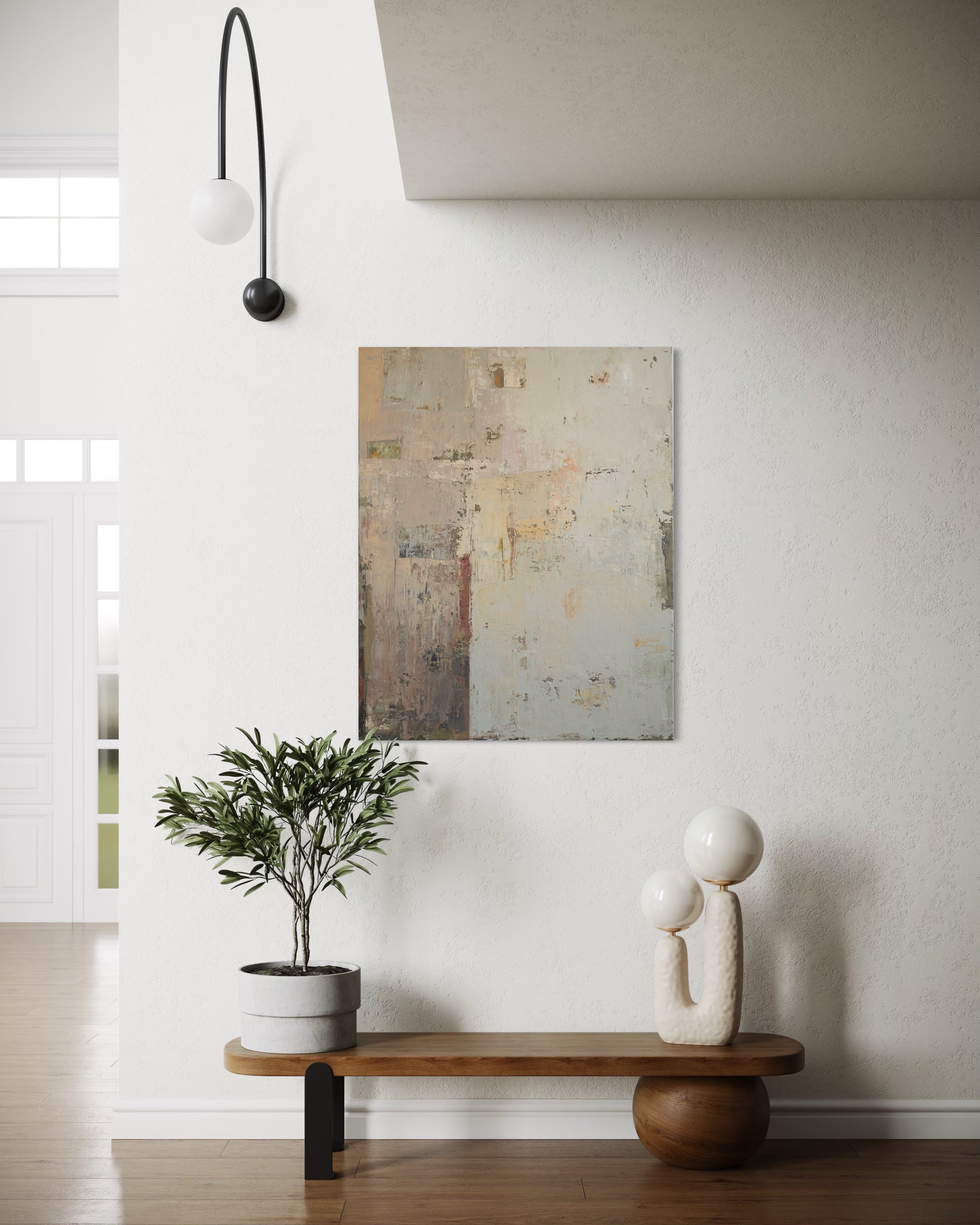 Abstraktus paveikslas -„Early October Morning“. 100×80 cm