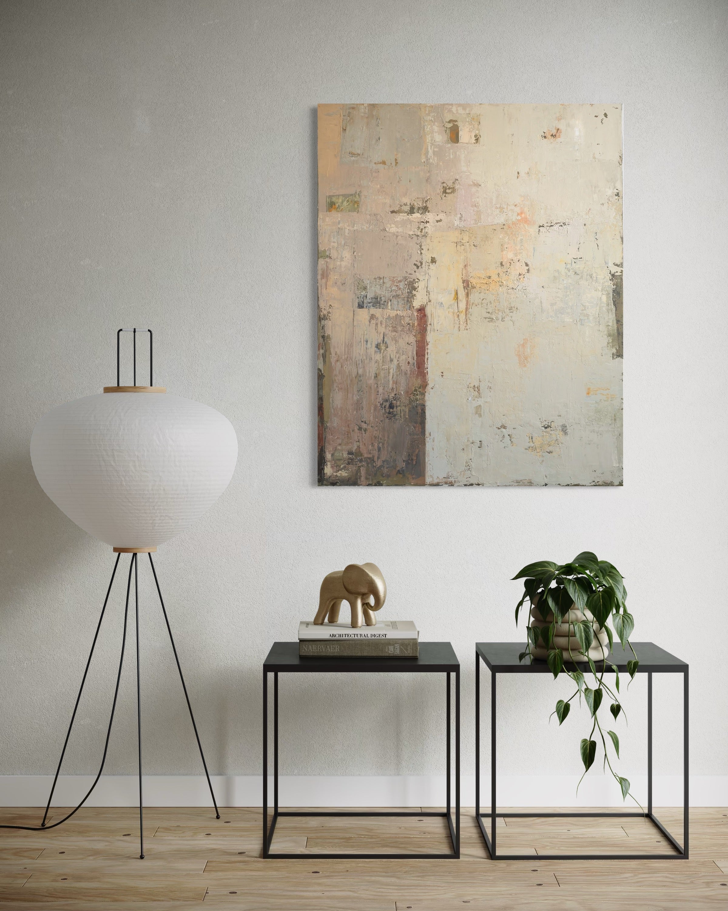 Abstract Painting - Early October Morning Abstract. 100x80 cm