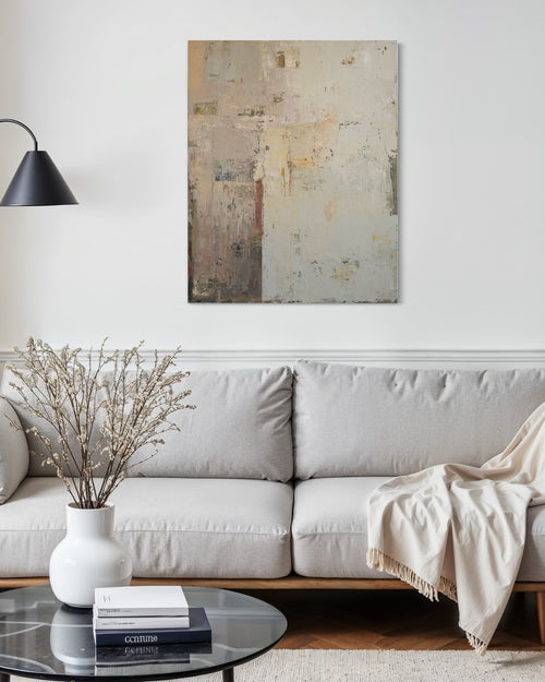 Abstraktus paveikslas -„Early October Morning“. 100×80 cm