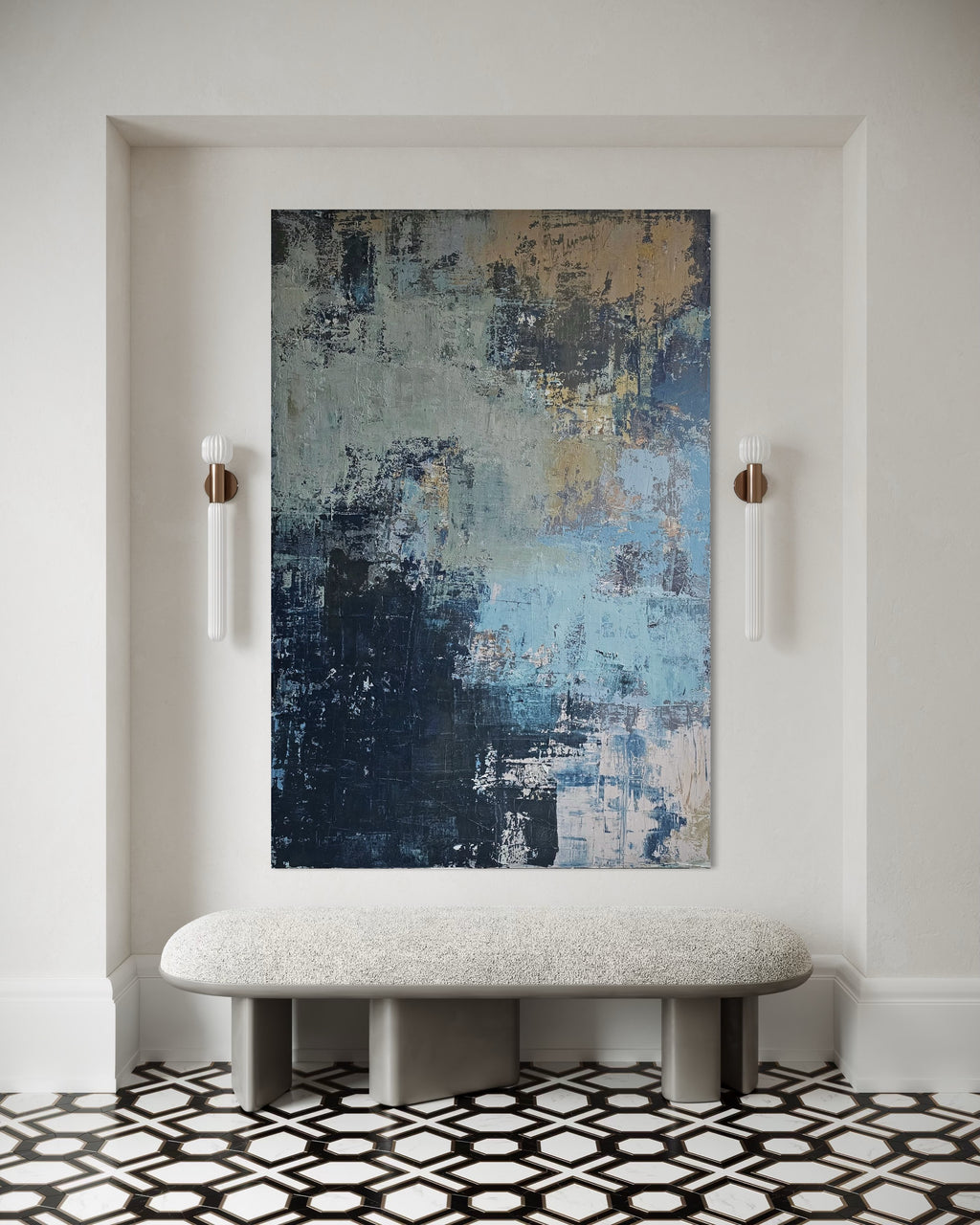 Didelis abstraktus paveikslas „Planet Earth“ 180×120 cm