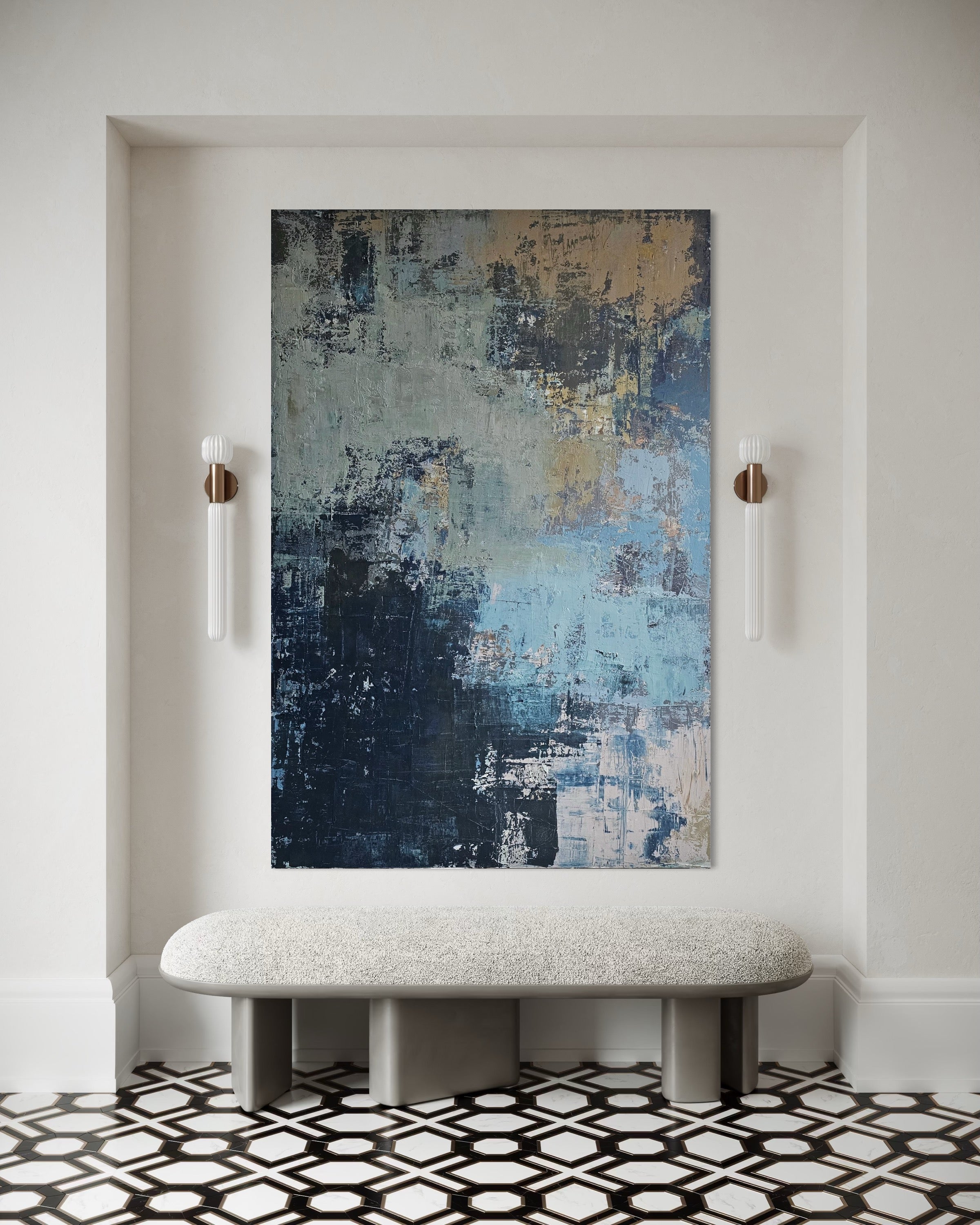 Didelis abstraktus paveikslas „Planet Earth“ 180×120 cm