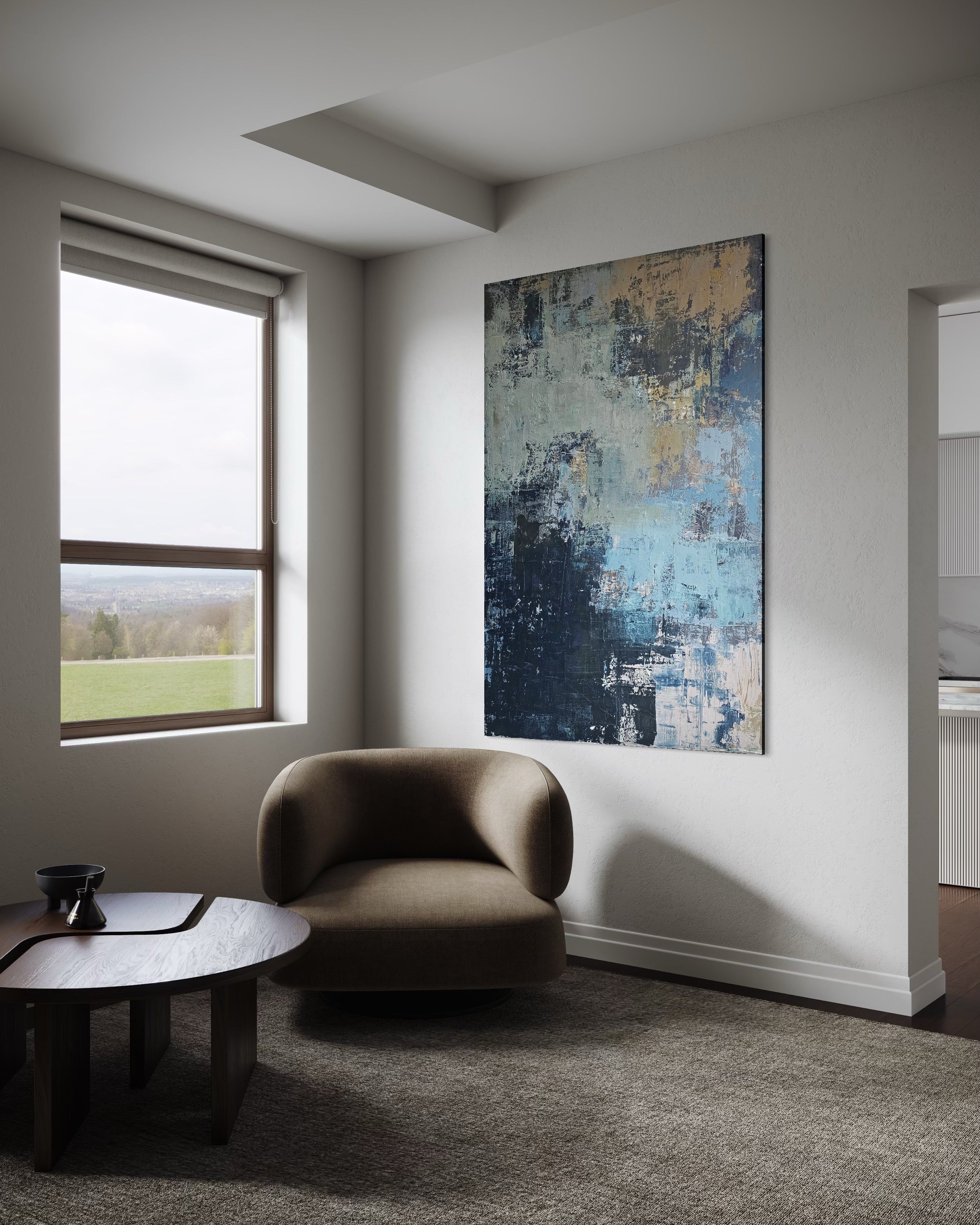 Didelis abstraktus paveikslas „Planet Earth“ 180×120 cm