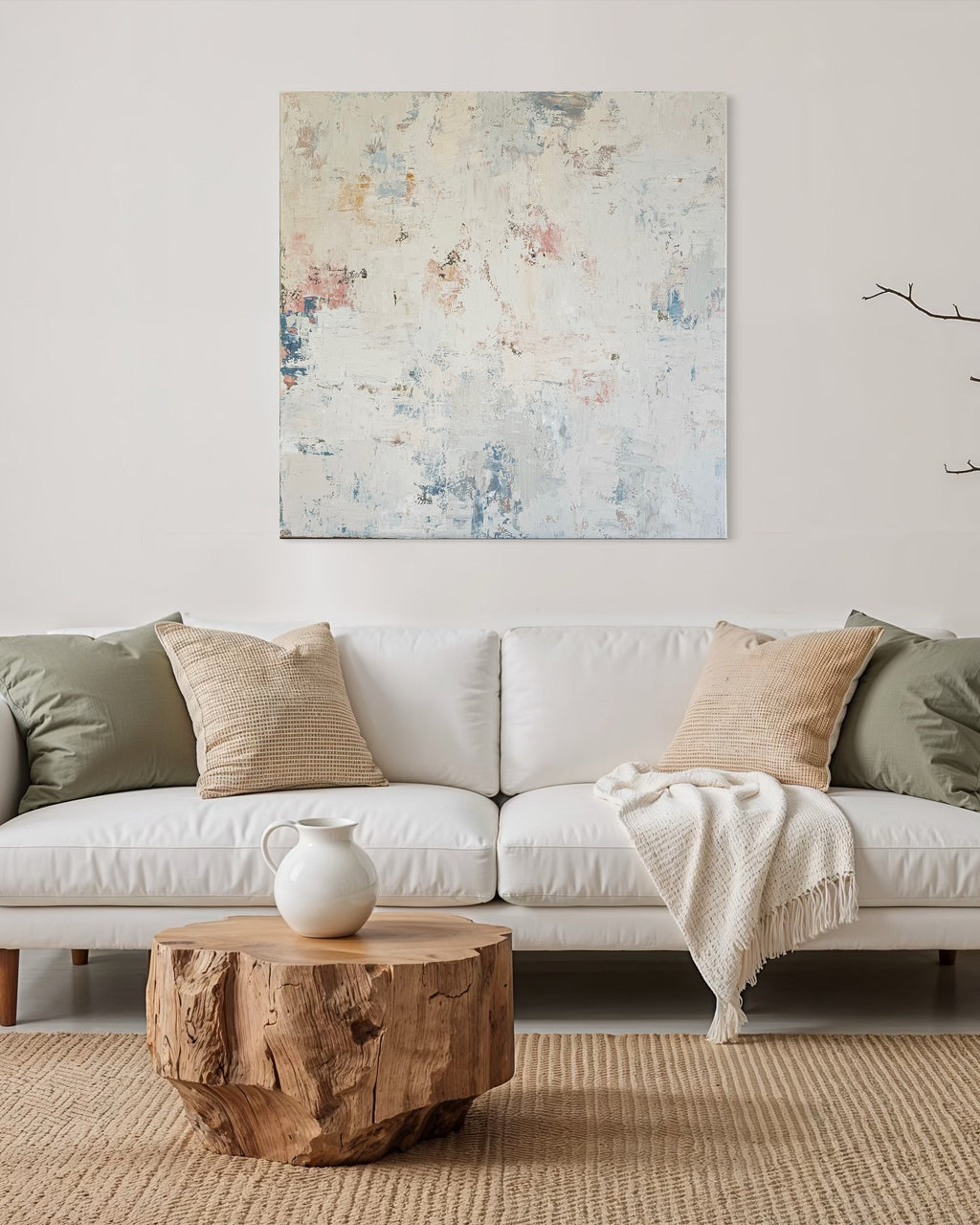 Abstract painting - Blossoms. 110x110 cm