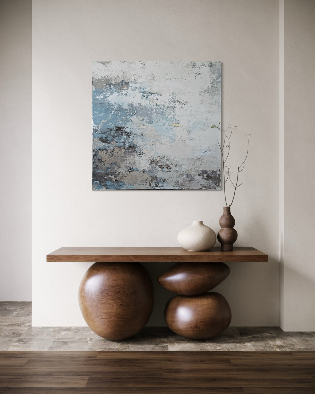 Abstraktus paveikslas -„Thunderstorm“. 110×110 cm