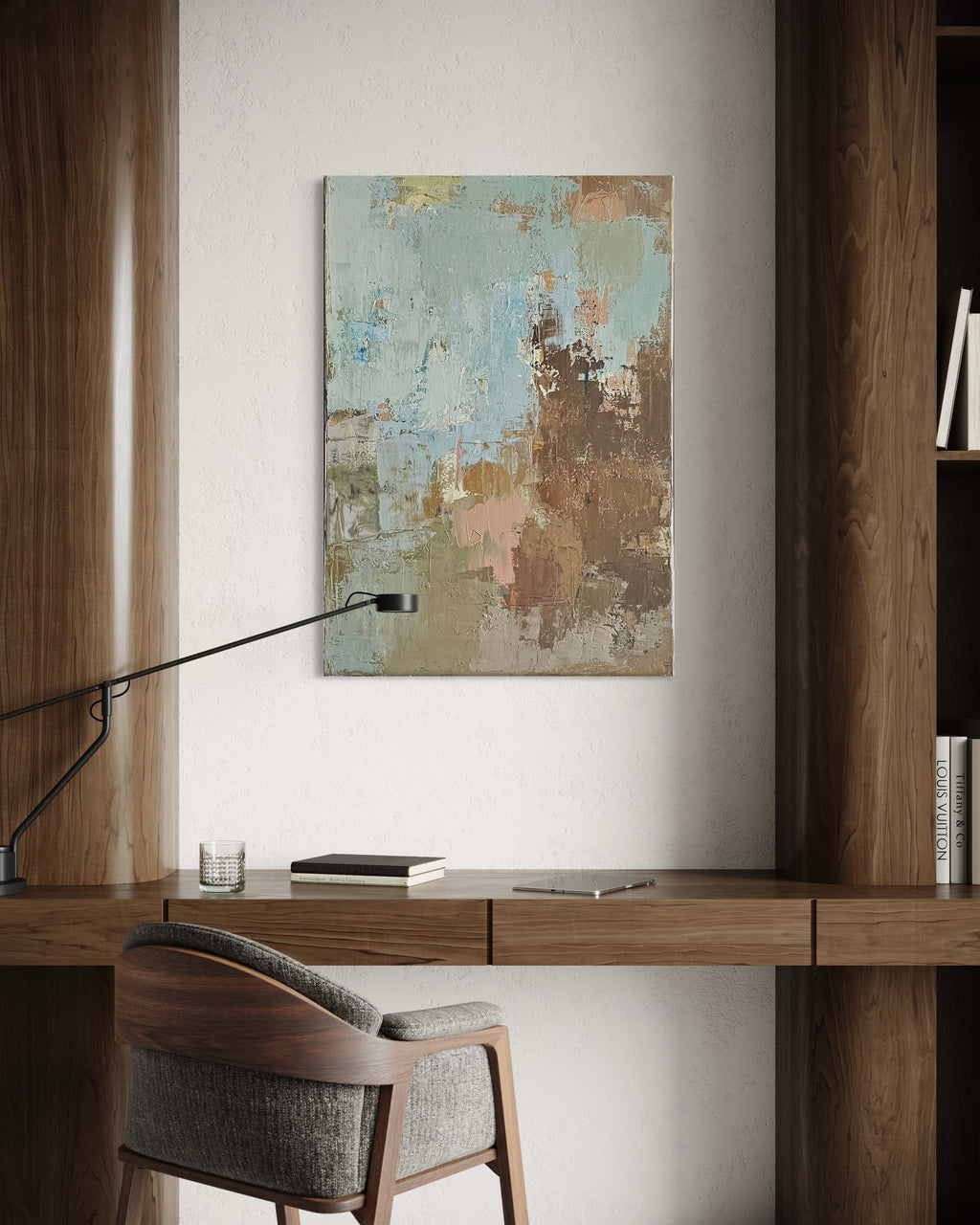 Abstraktus paveikslas -„Peaches in Season“. 100×70 cm