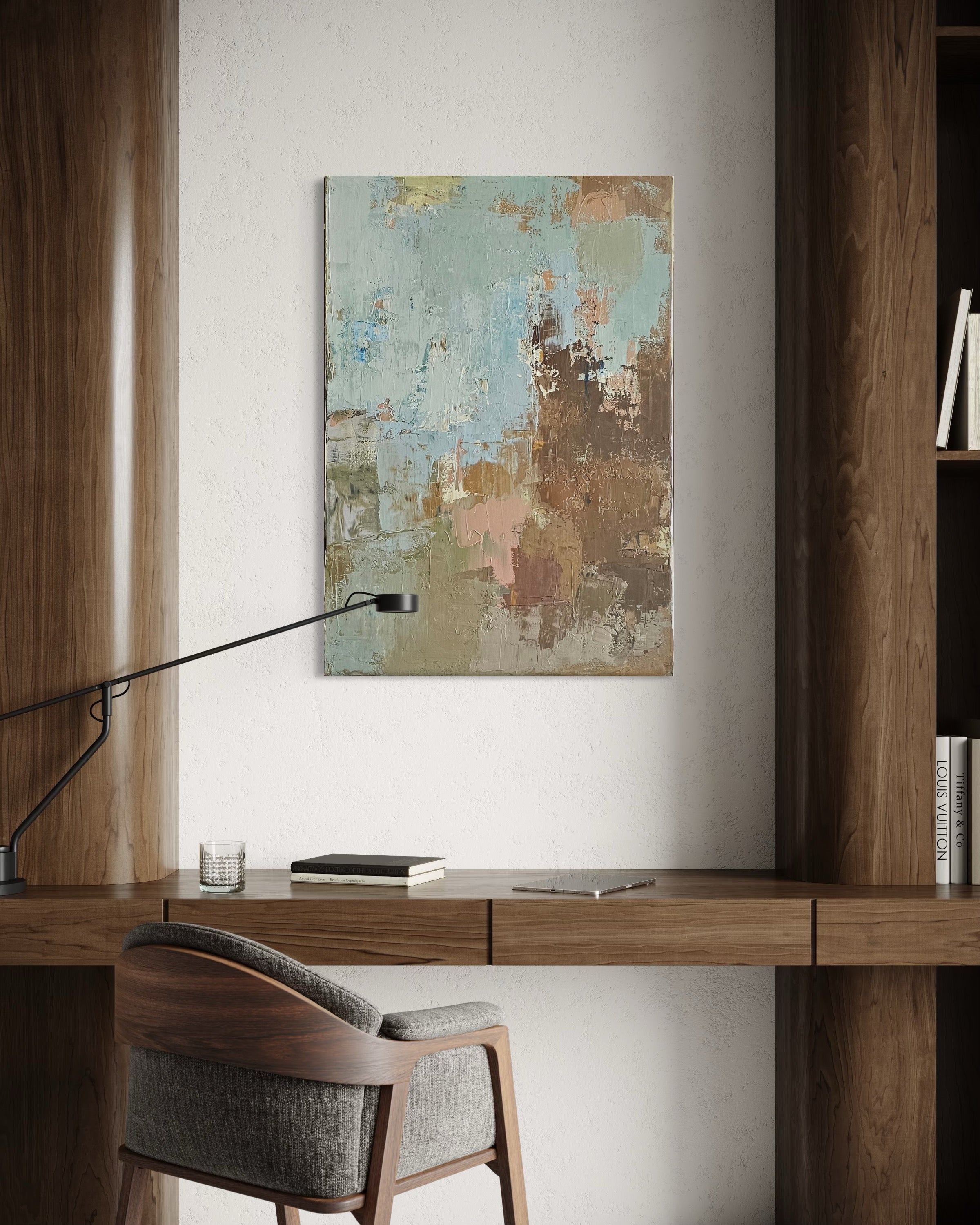 Abstraktus paveikslas -„Peaches in Season“. 100×70 cm