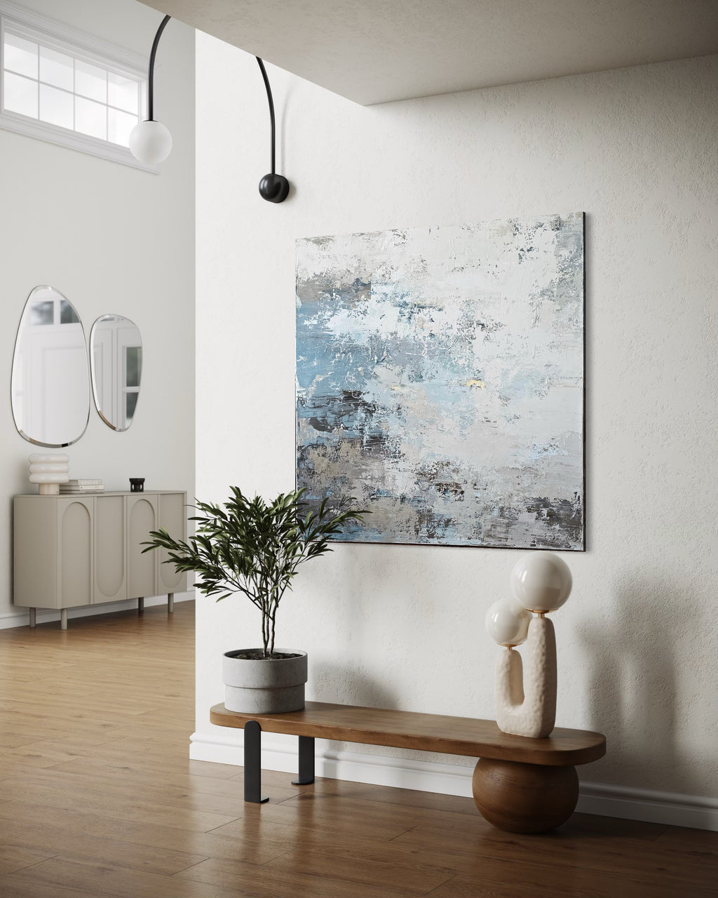 Abstraktus paveikslas -„Thunderstorm“. 110×110 cm