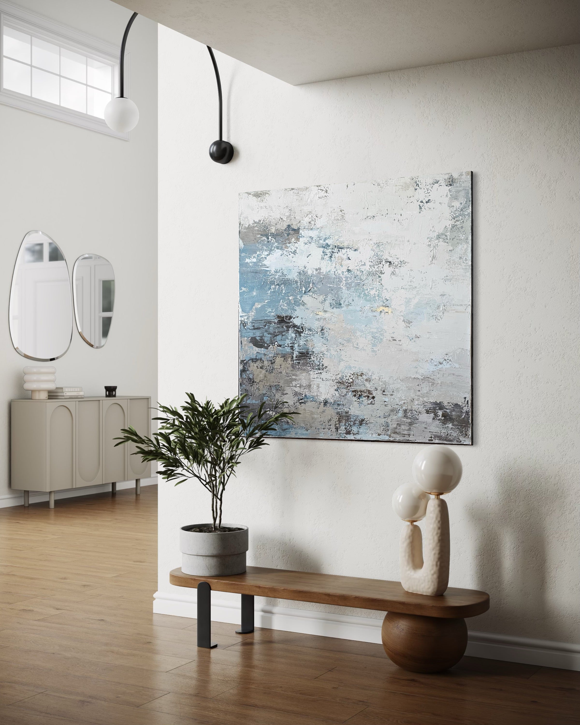 Abstraktus paveikslas -„Thunderstorm“. 110×110 cm