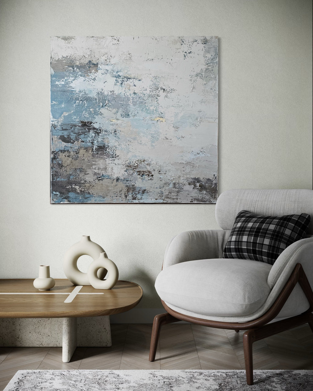 Abstraktus paveikslas -„Thunderstorm“. 110×110 cm