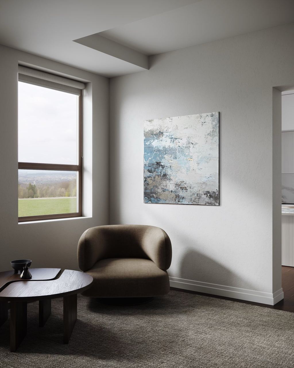 Abstraktus paveikslas -„Thunderstorm“. 110×110 cm